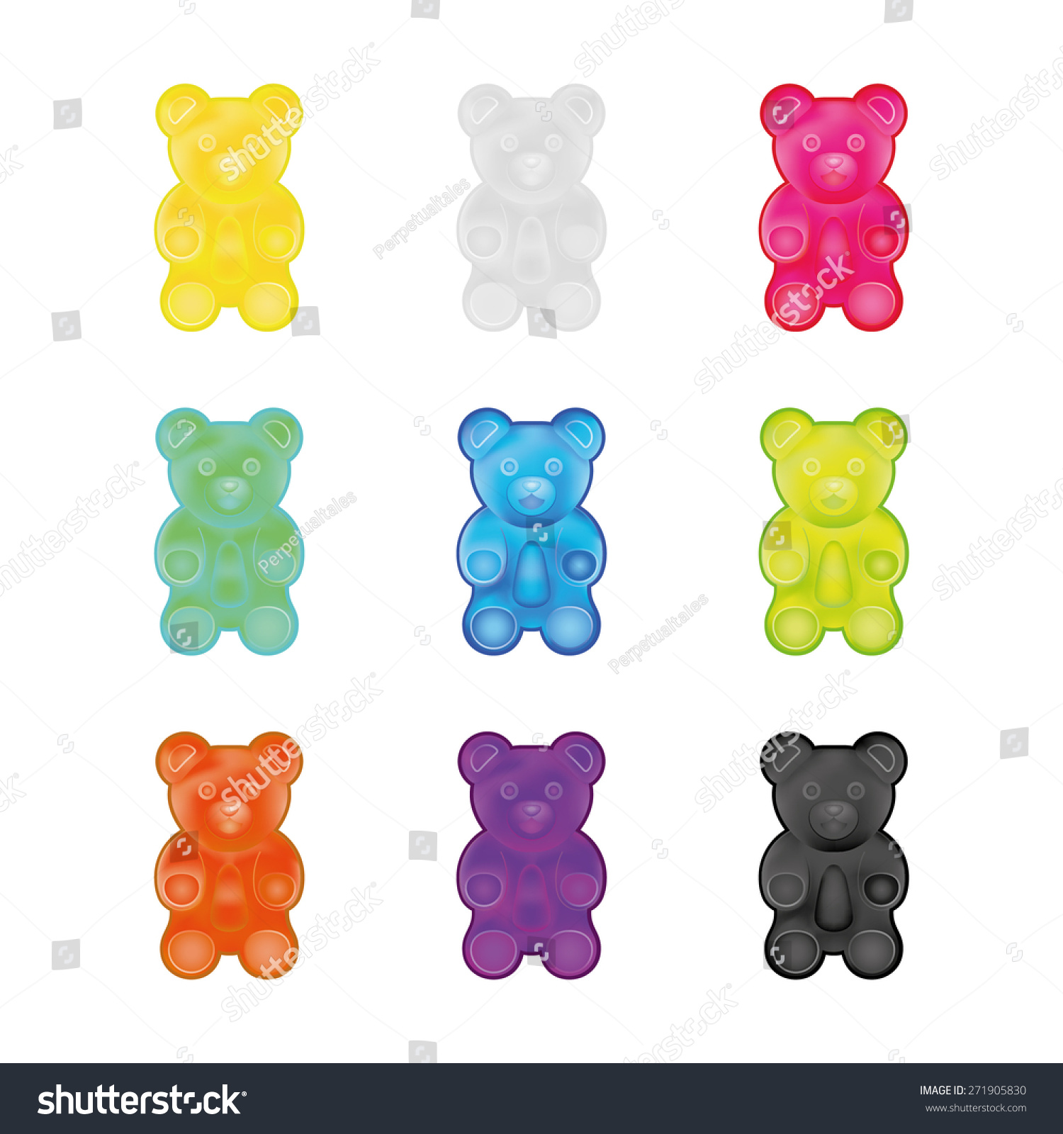 Vibrant Gummy Bears Stock Vector 271905830 - Shutterstock