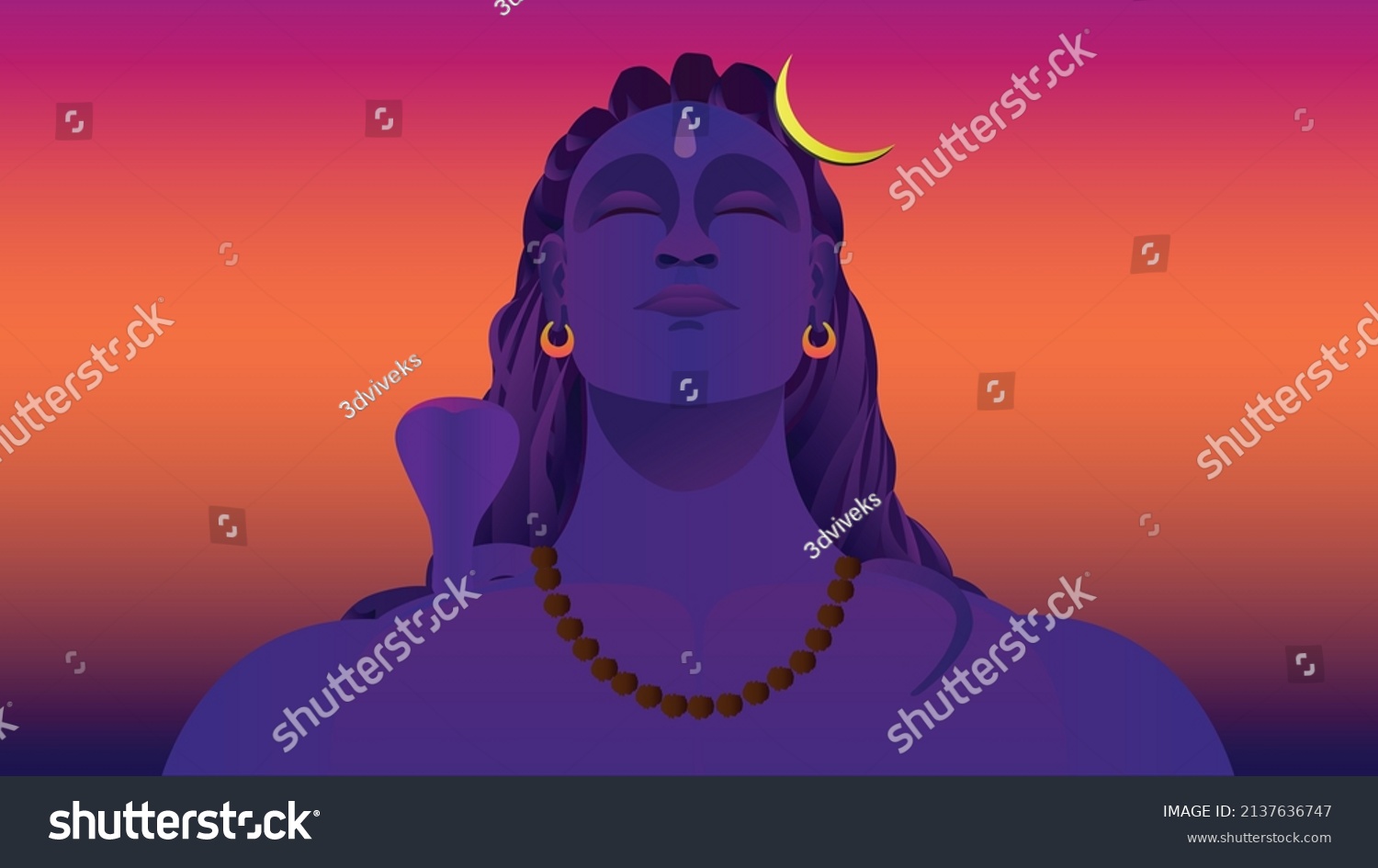 SVG of Vibrant Illustration of Lord Shiva Adiyogi Shiv Shankar Bholenath svg