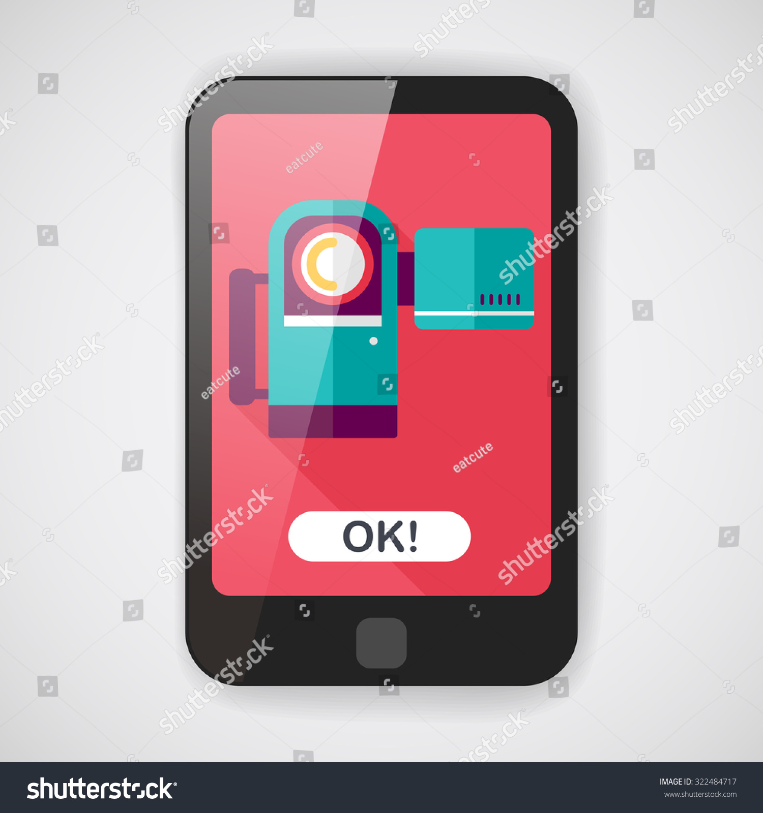 flat design tablet with ok message clip art preview