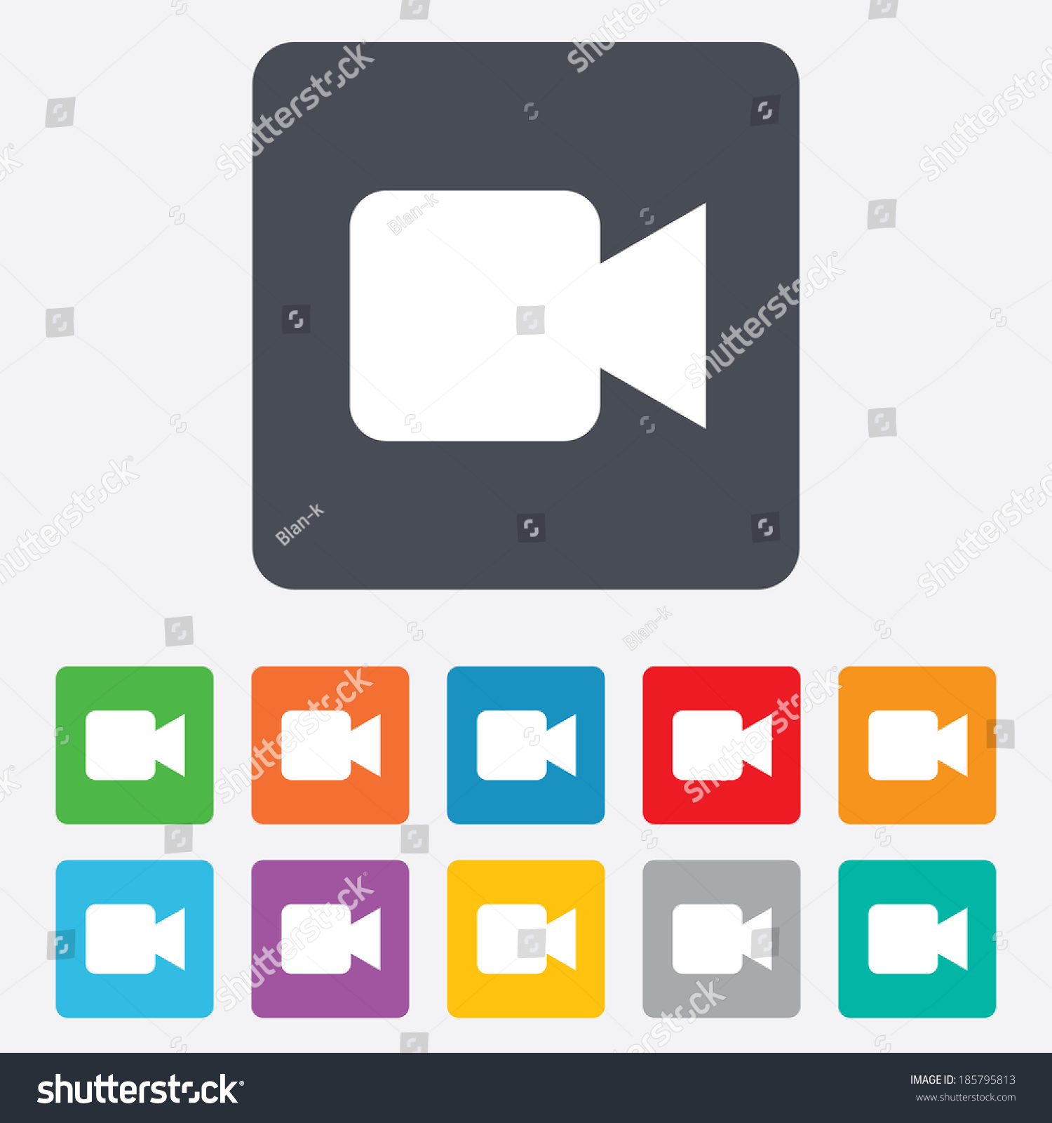 Video Camera Sign Icon. Video Content Button. Rounded Squares 11 ...