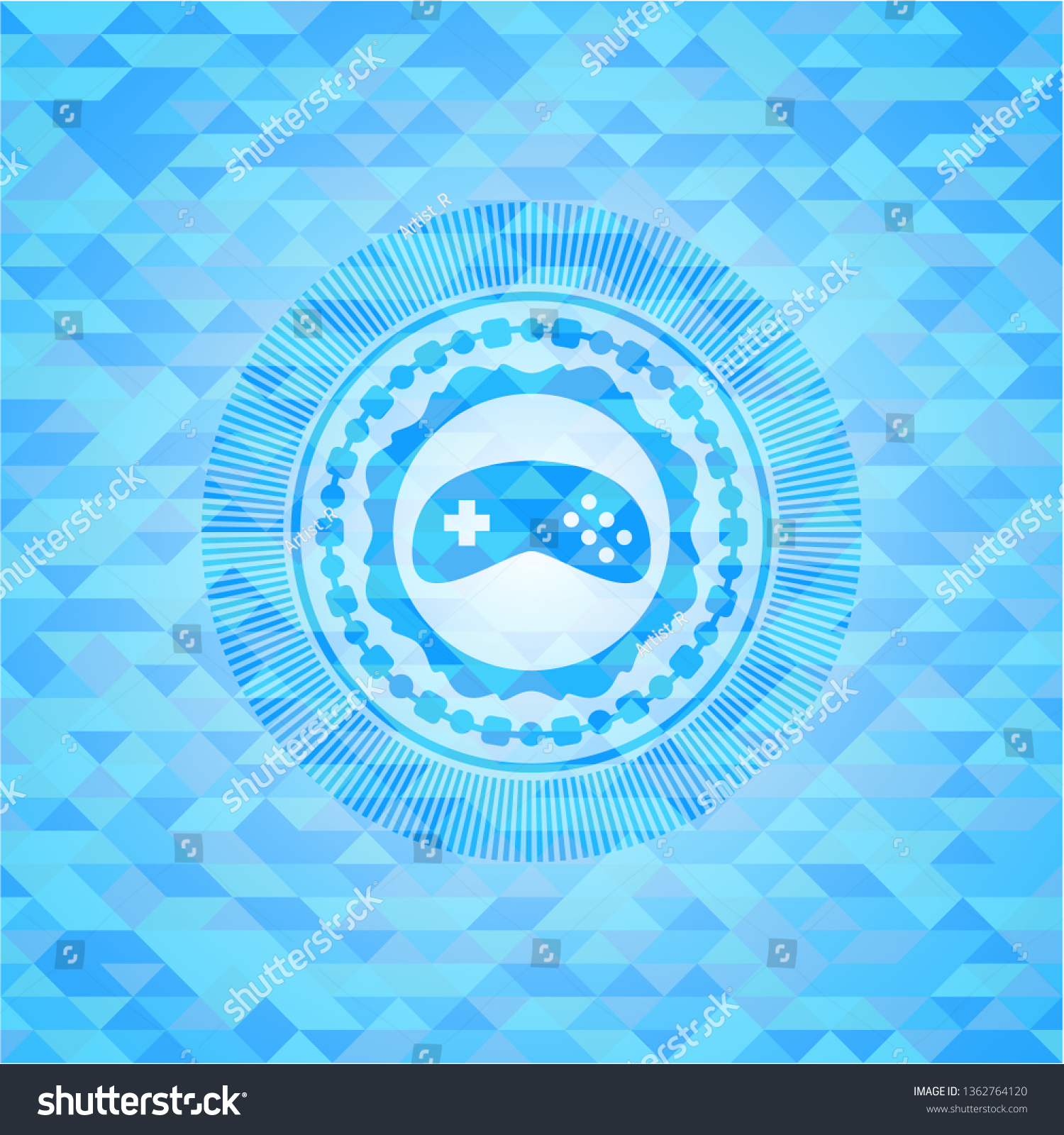 Video Game Icon Inside Light Blue Stock Vector Royalty Free