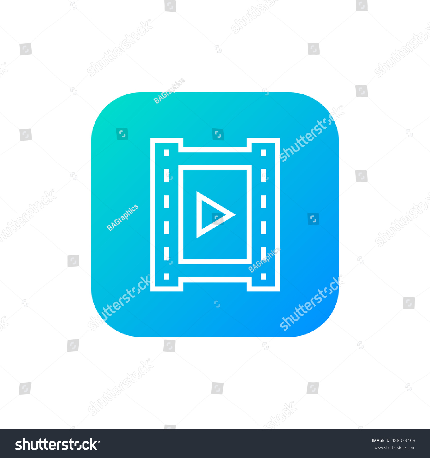 SVG of Video icon vector, clip art. Also useful as logo, square app icon, web element, symbol, graphic image, silhouette and illustration. Compatible with ai, cdr, jpg, png, svg, pdf, ico  and eps formats. svg