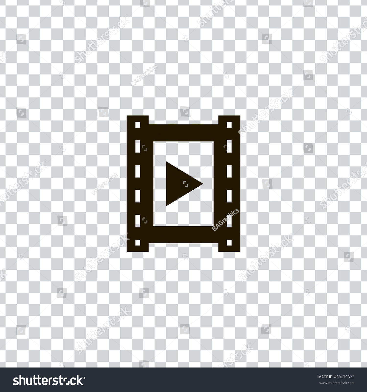 SVG of Video icon vector, clip art. Also useful as logo, web element, symbol, graphic image, transparent silhouette and illustration. Compatible with ai, cdr, jpg, png, svg, pdf, ico  and eps formats. svg
