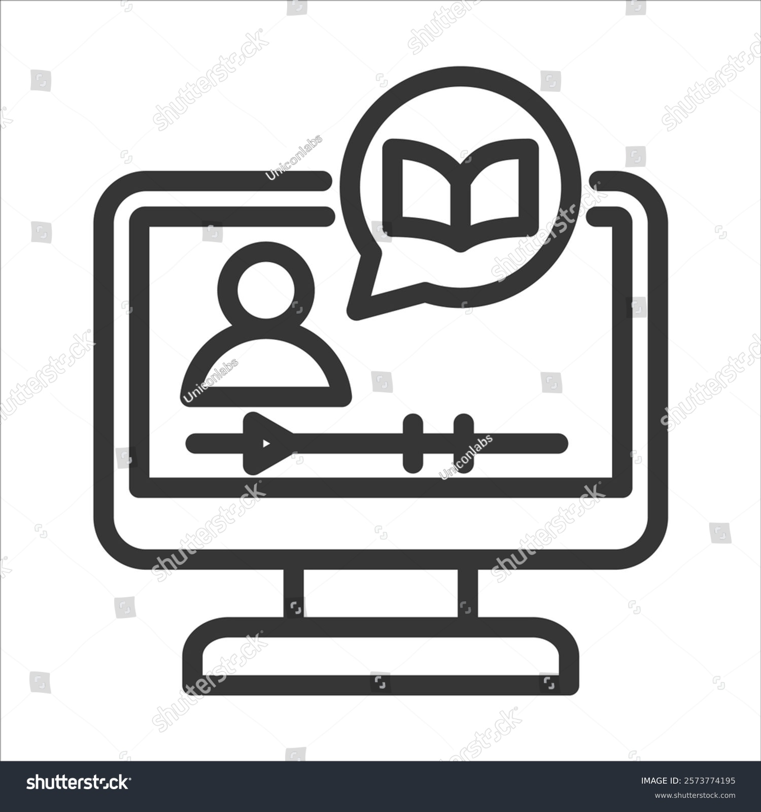 online learning concept black and white computer clip art preview