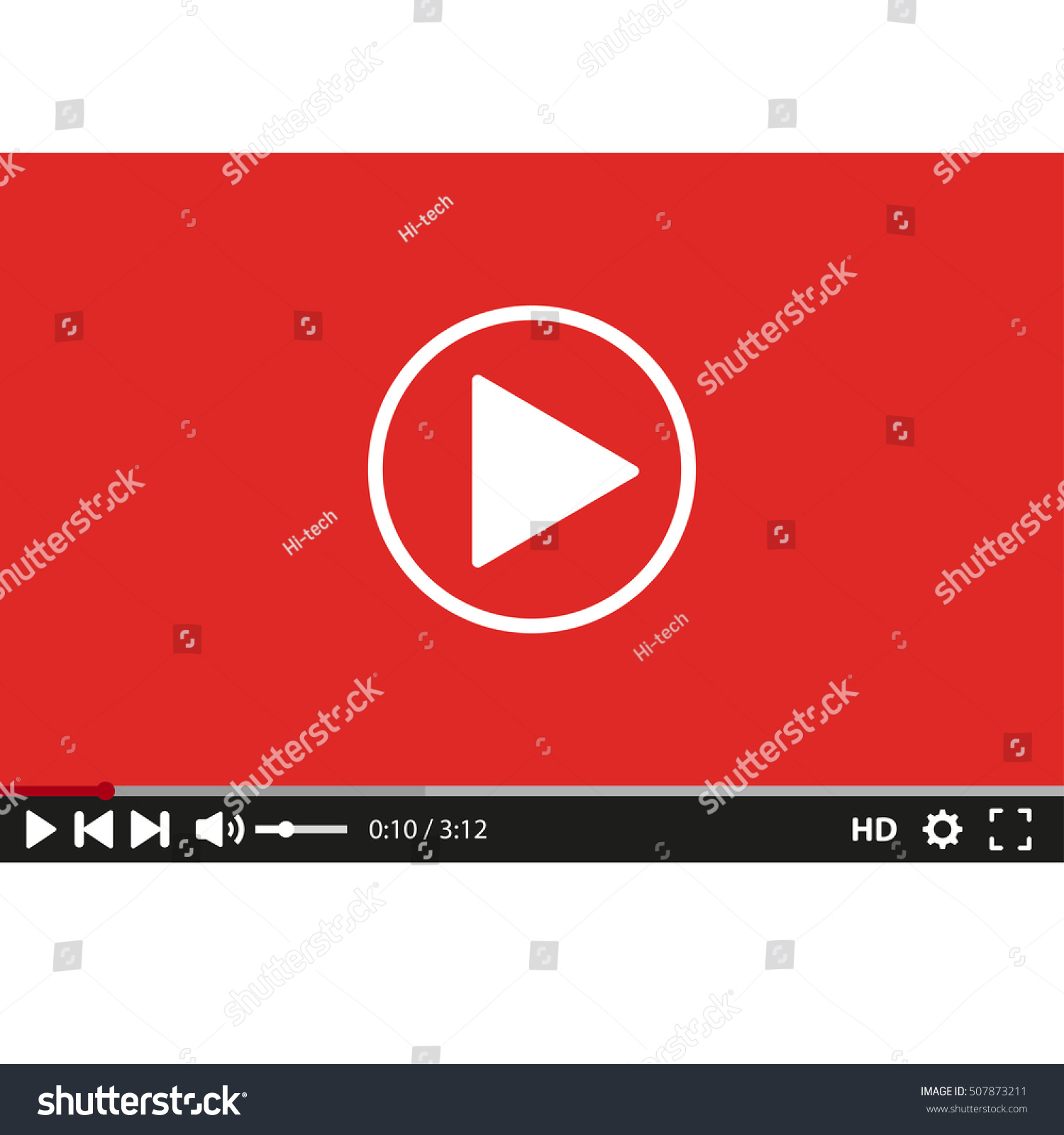 Video Player Flat Vector Illustration - 507873211 : Shutterstock