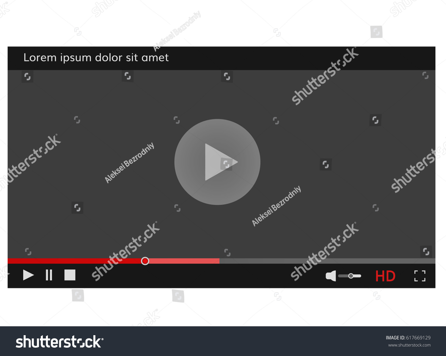 Video Player Frame Video Player Template Stock Vector (Royalty Free ...