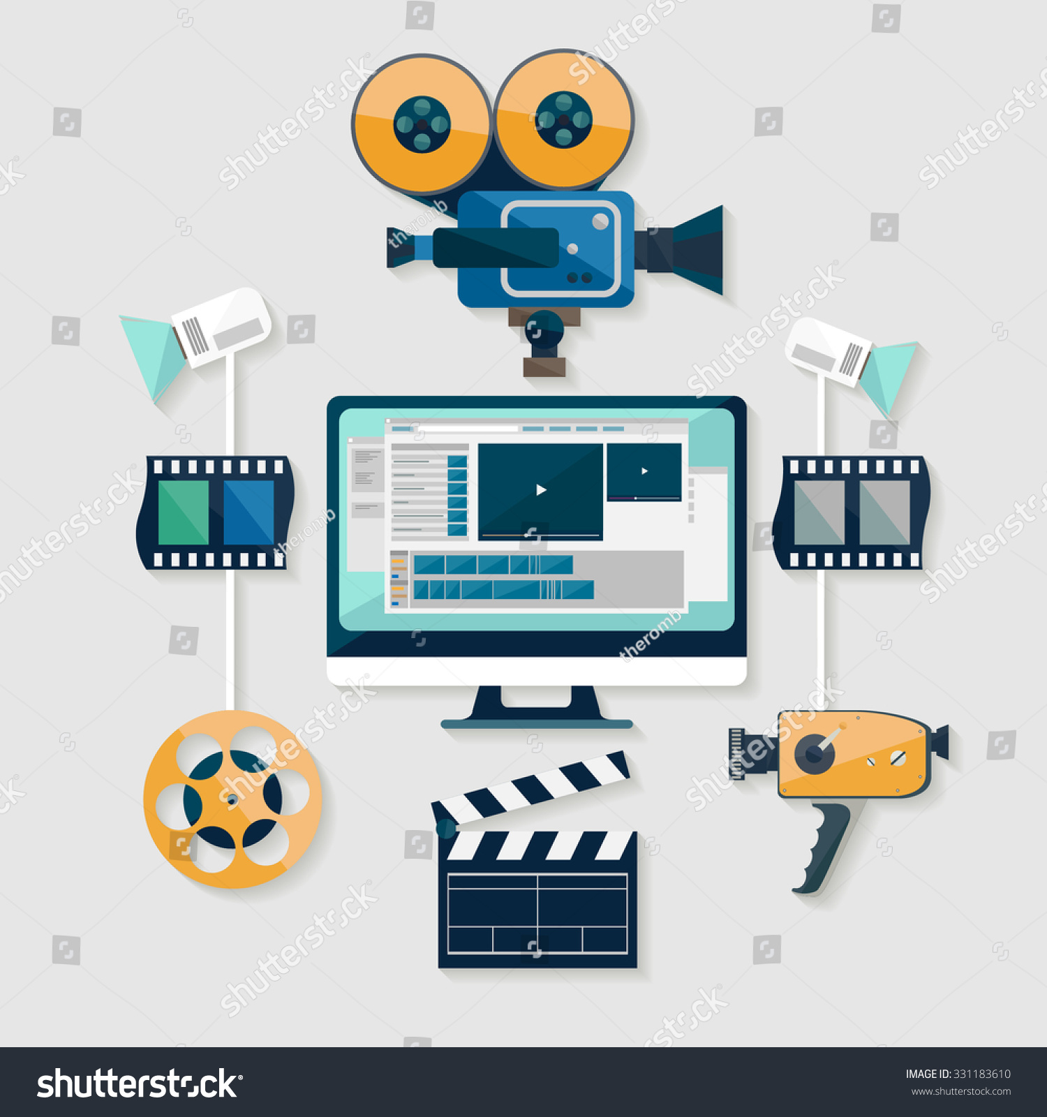 Video Production Flat Design Stock Vector (Royalty Free) 331183610