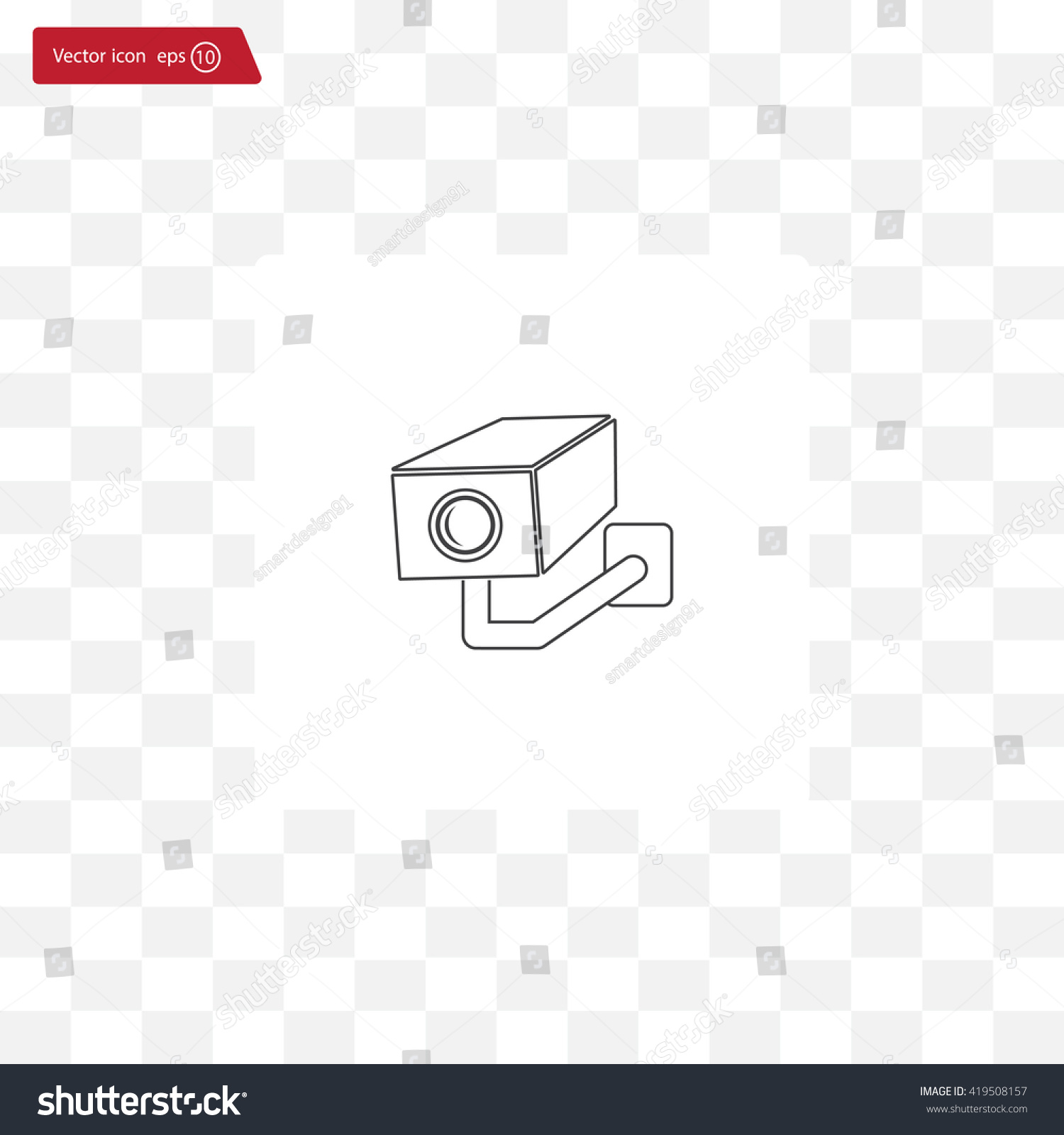 Video Surveillance Camera Vector Icon Stock Vector (Royalty Free ...