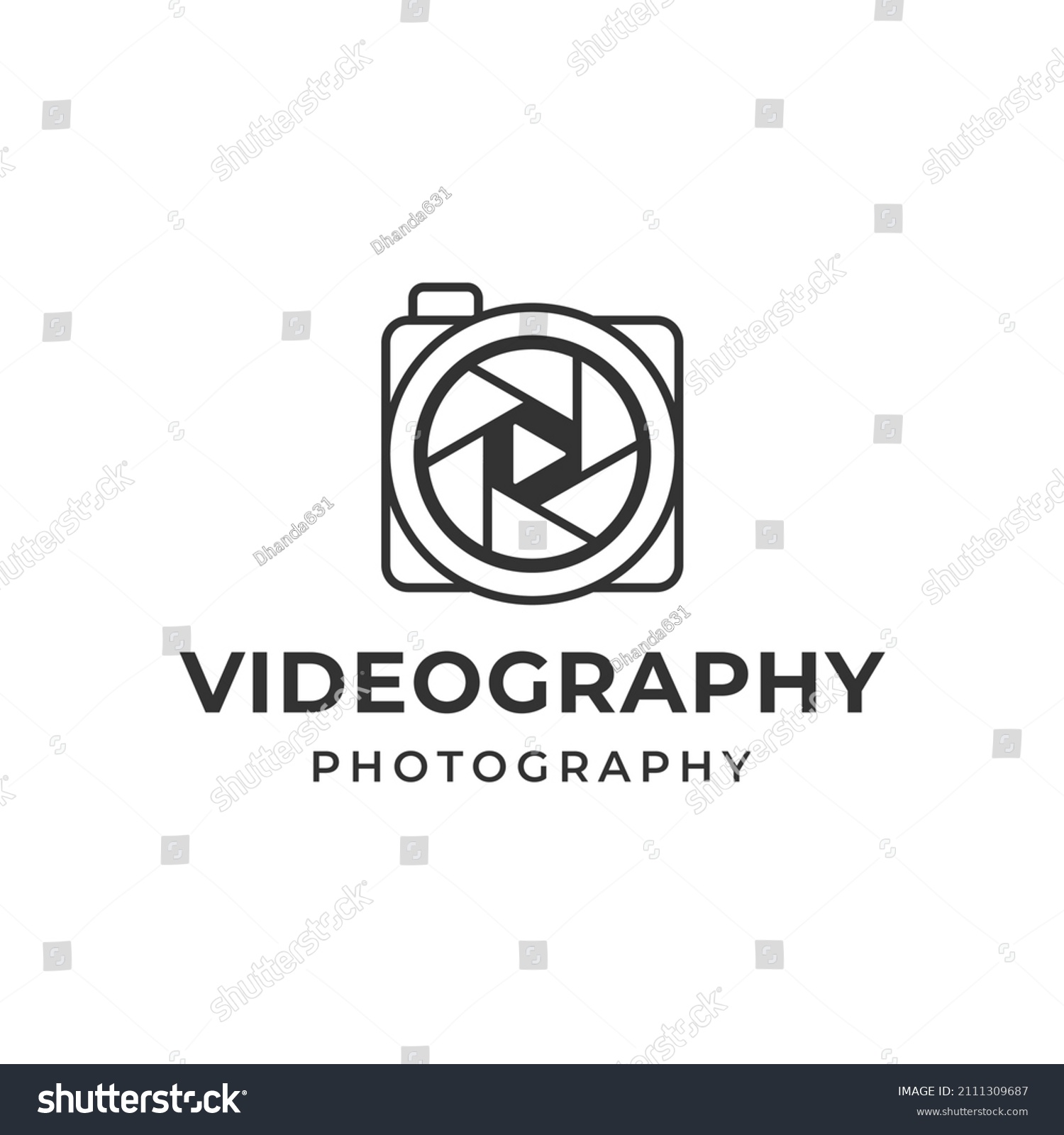 Videography Photography Camera Logo Vector Icon Stock Vector (Royalty