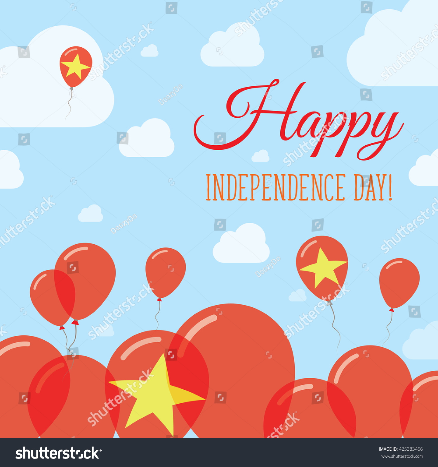 Vietnam Independence Day Flat Patriotic Design Stock Vector 425383456 