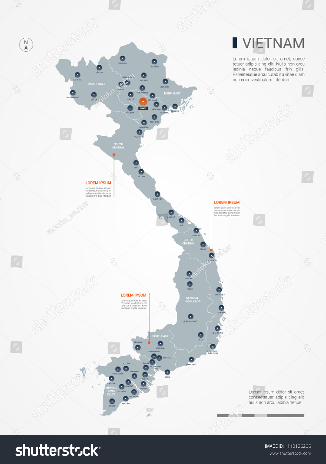 ベトナムの地図 には 国境 都市 首都ハノイ 行政区分が含まれる インフォグラフィックのベクター画像マップ 編集可能な画層には 明確なラベルが付いています のベクター画像素材 ロイヤリティ フリー