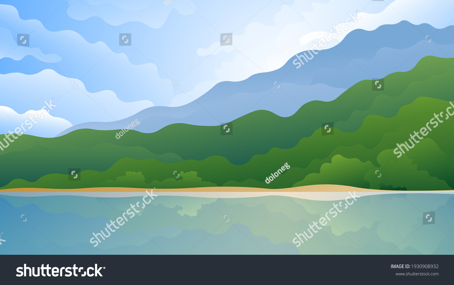 View Mediterranean Tropical Island Stock Vector (Royalty Free ...