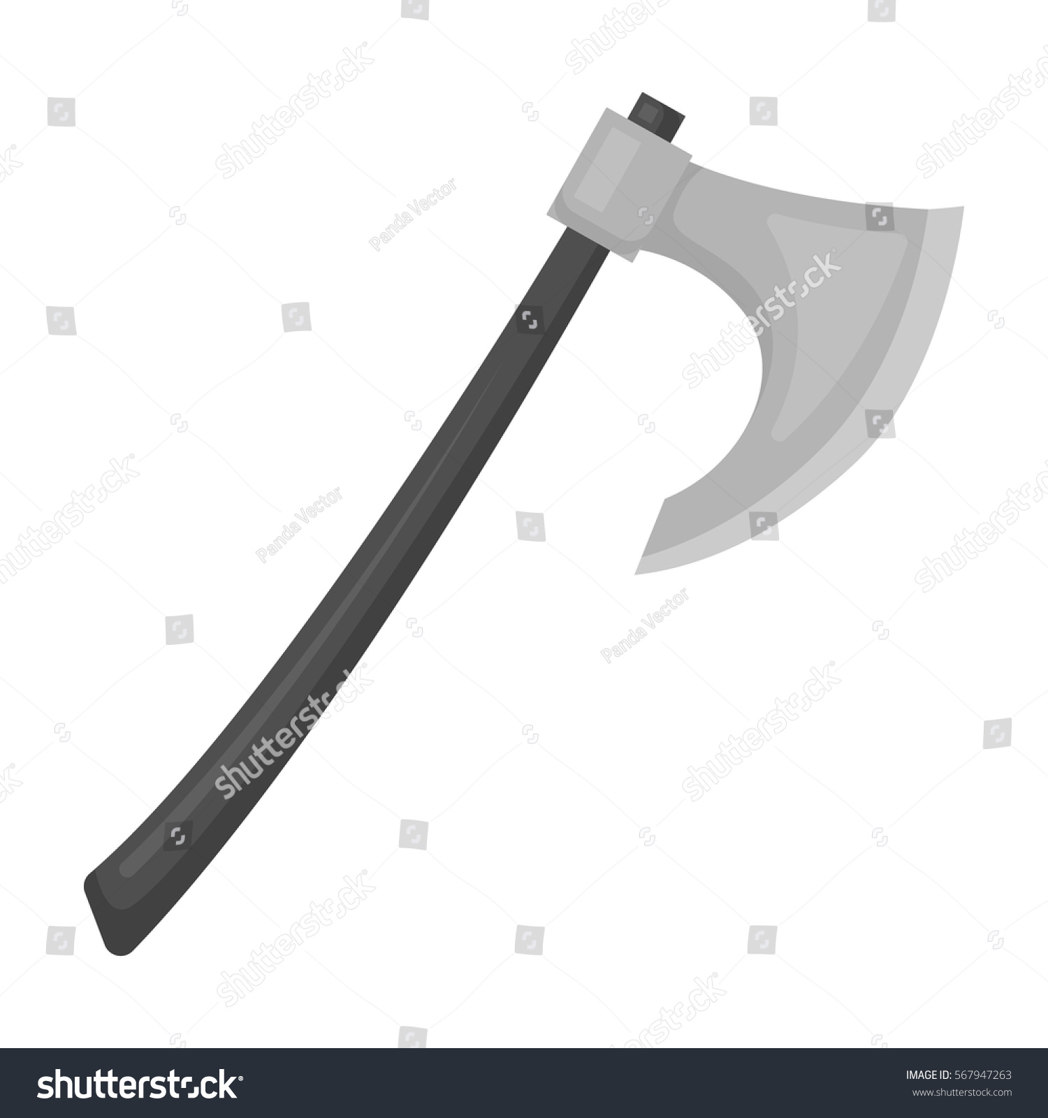 Viking Battleaxe Icon Monochrome Style Isolated Stock Vector Royalty