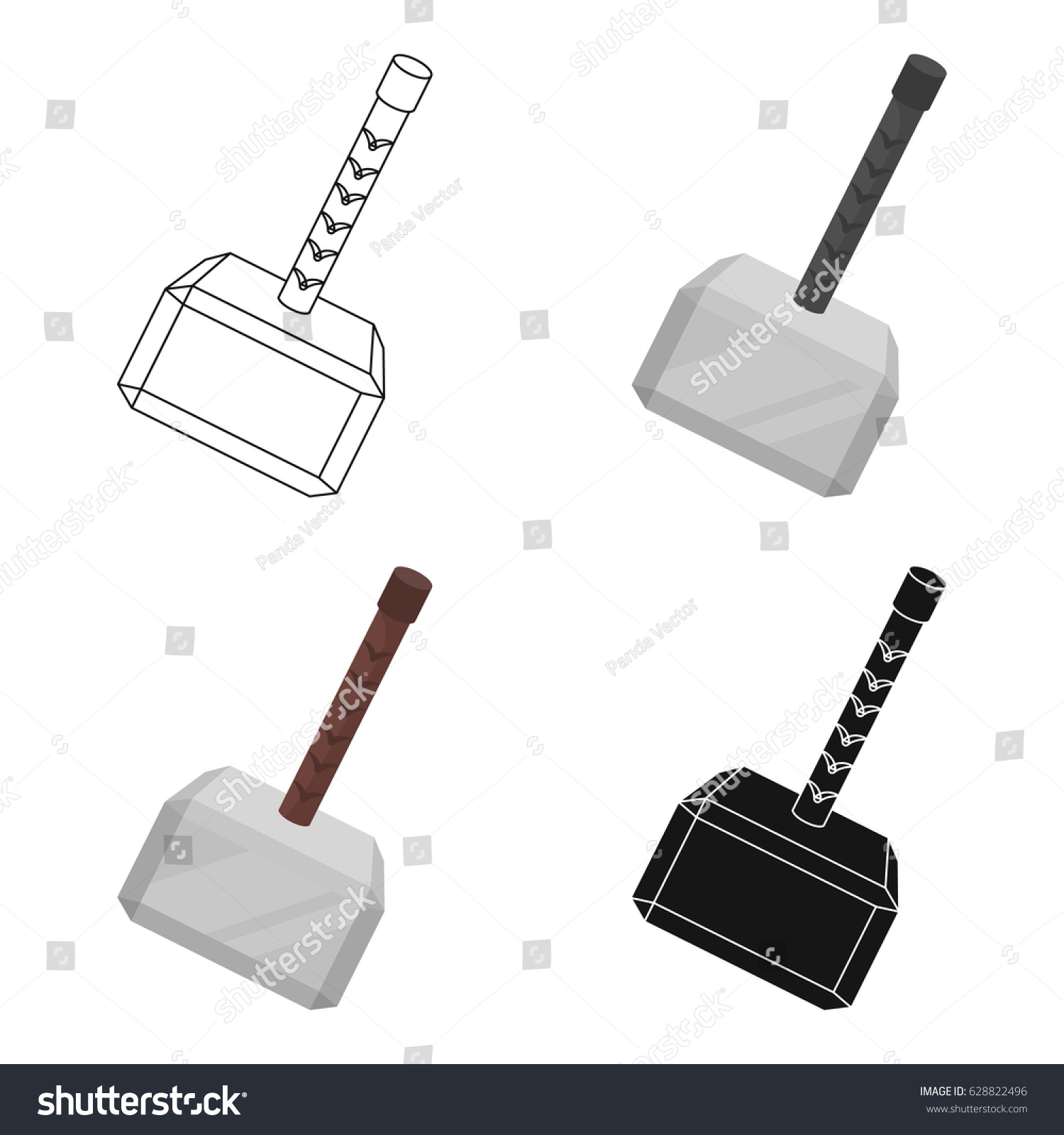SVG of Viking battle hammer icon in cartoon style isolated on white background. Vikings symbol stock vector illustration. svg