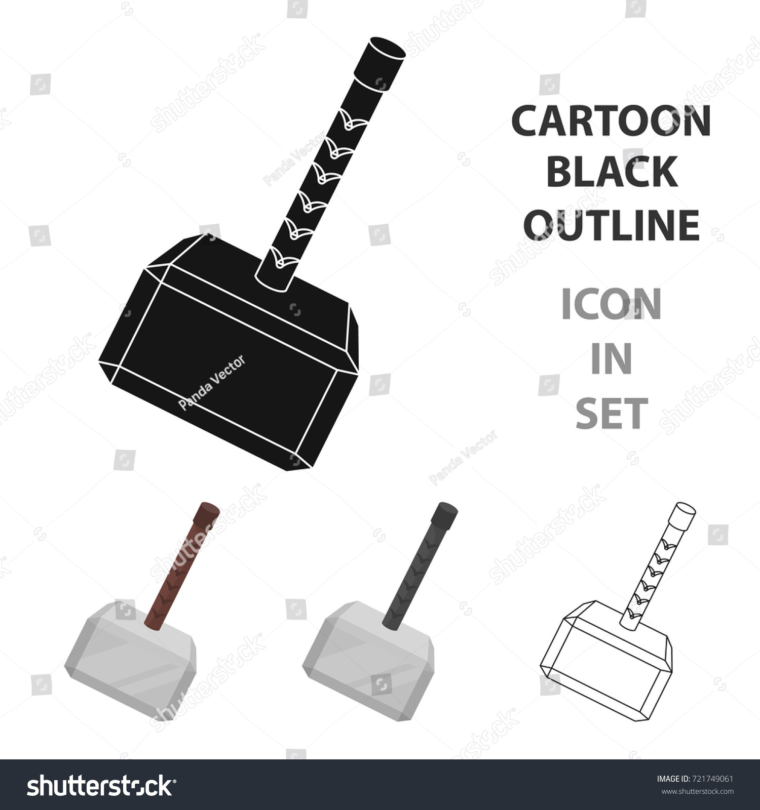 SVG of Viking battle hammer icon in cartoon style isolated on white background. Vikings symbol stock vector illustration. svg