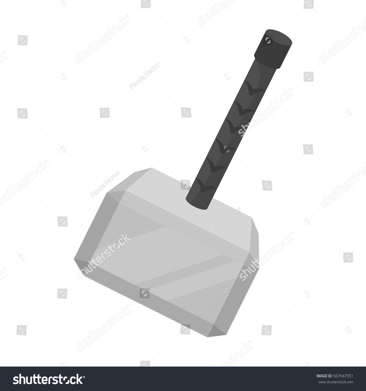 SVG of Viking battle hammer icon in monochrome style isolated on white background. Vikings symbol stock vector illustration. svg