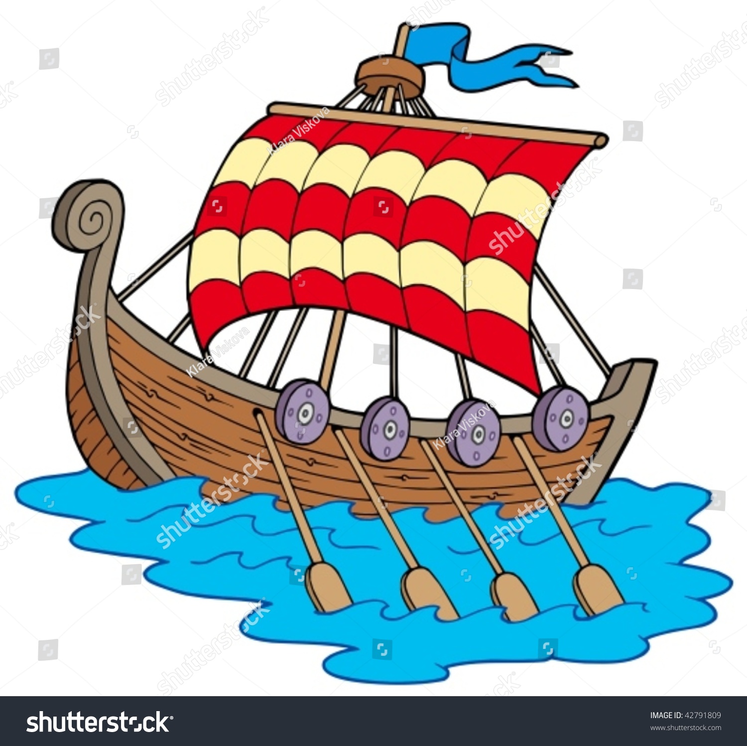 Viking Boat On White Background Vector Stock Vector 42791809 - Shutterstock