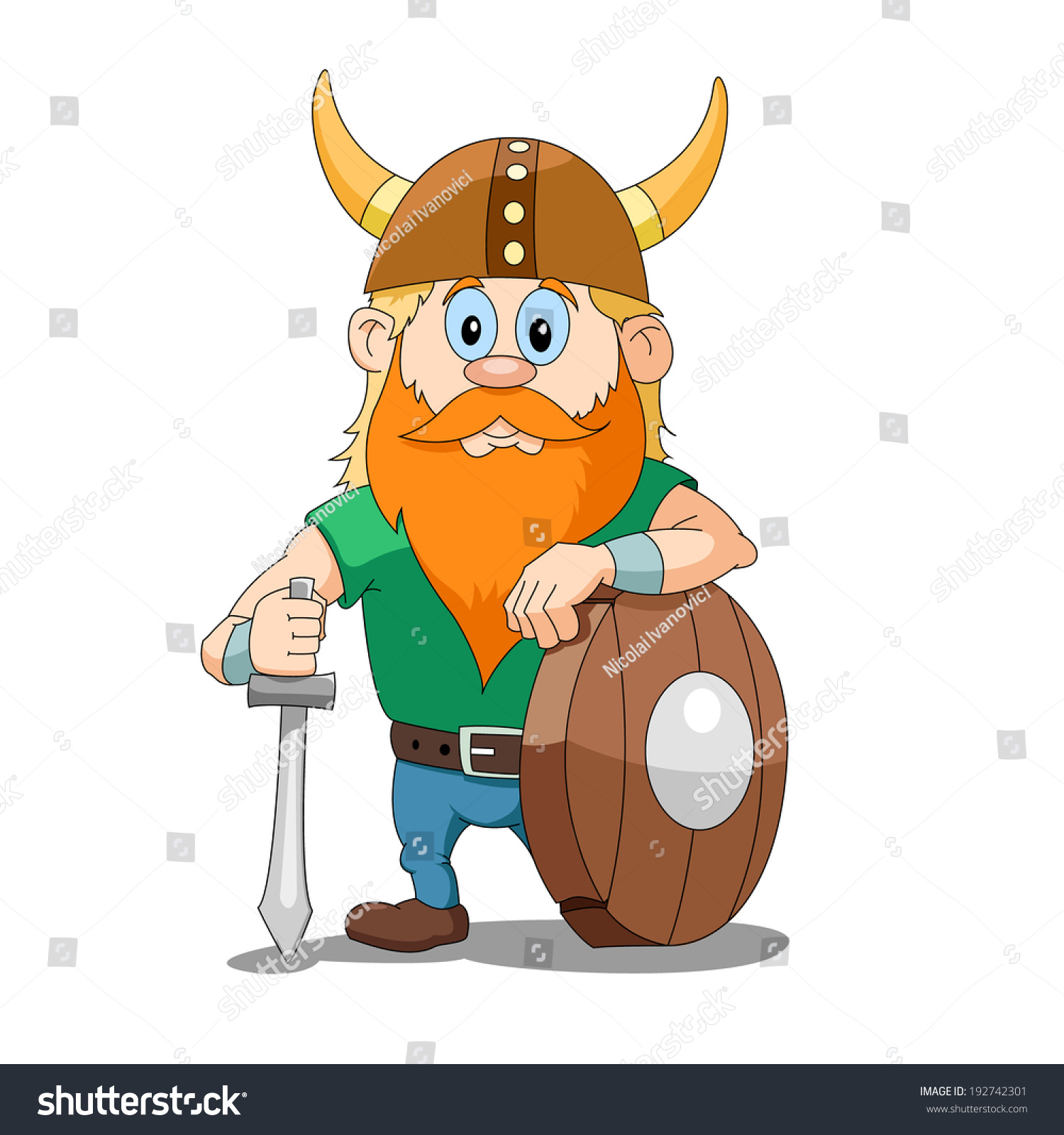 Viking Cartoon Character Stock Vector 192742301 - Shutterstock