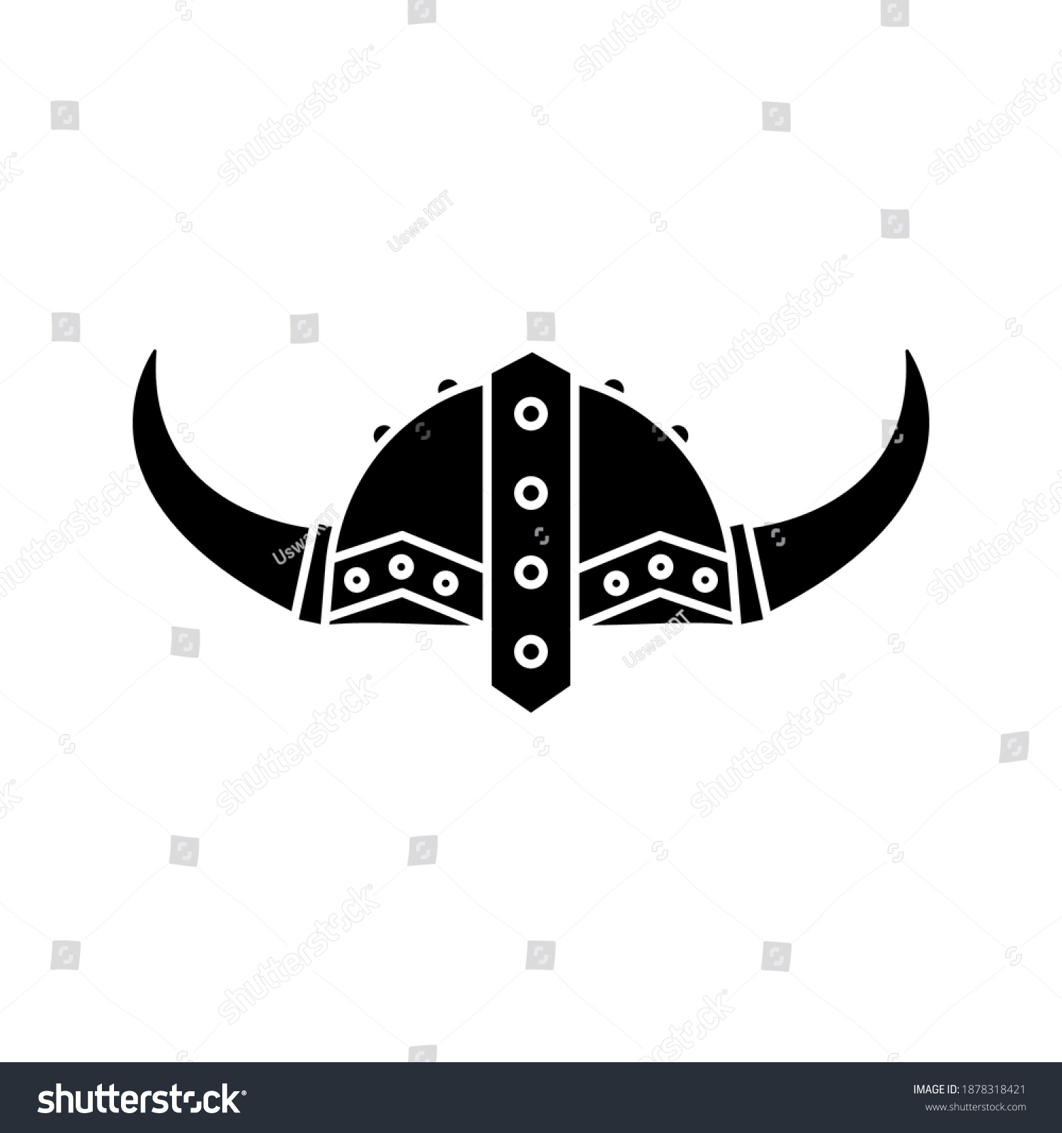 Viking Hat Vector Viking Helmet Icon Stock Vector (Royalty Free ...