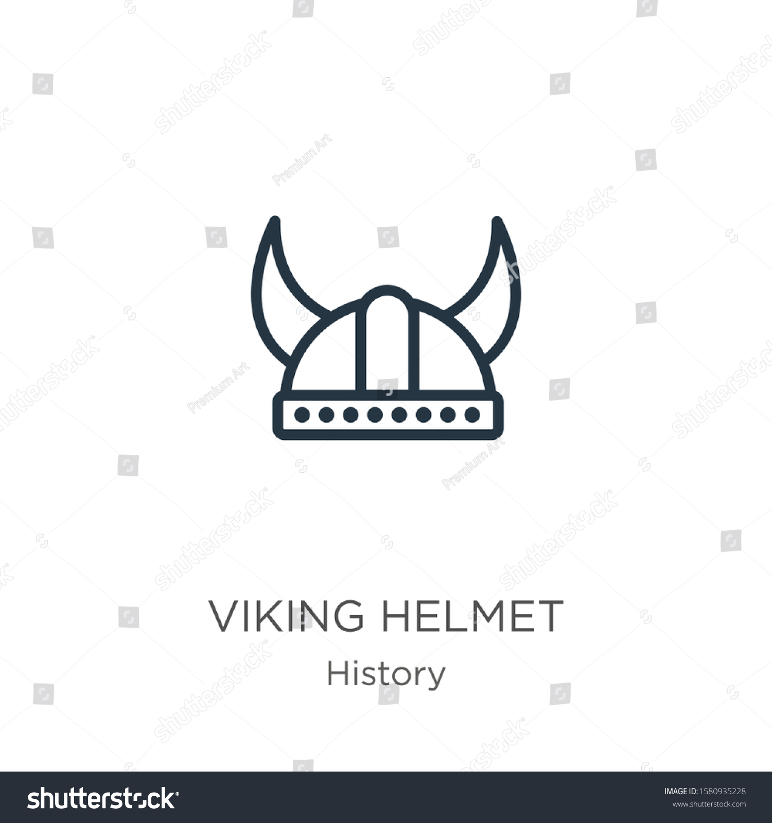 Viking Helmet Icon Thin Linear Viking Stock Vector Royalty Free 1580935228 Shutterstock 8207