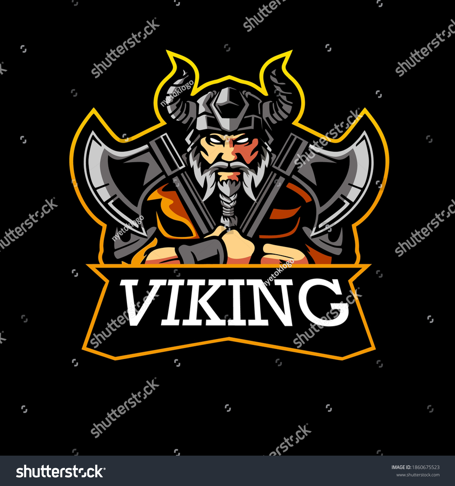 Viking Mascot Esport Logo Team Stock Vector (Royalty Free) 1860675523