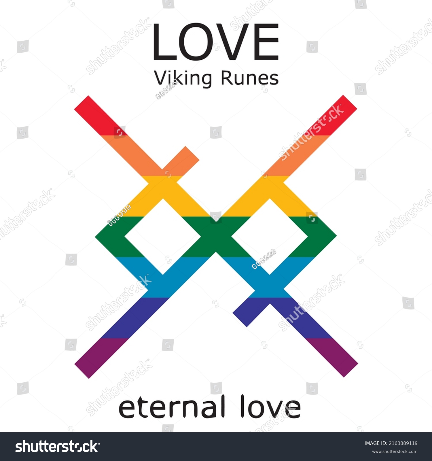 Viking Runes Love Between Eternal Love Stock Vector (Royalty Free