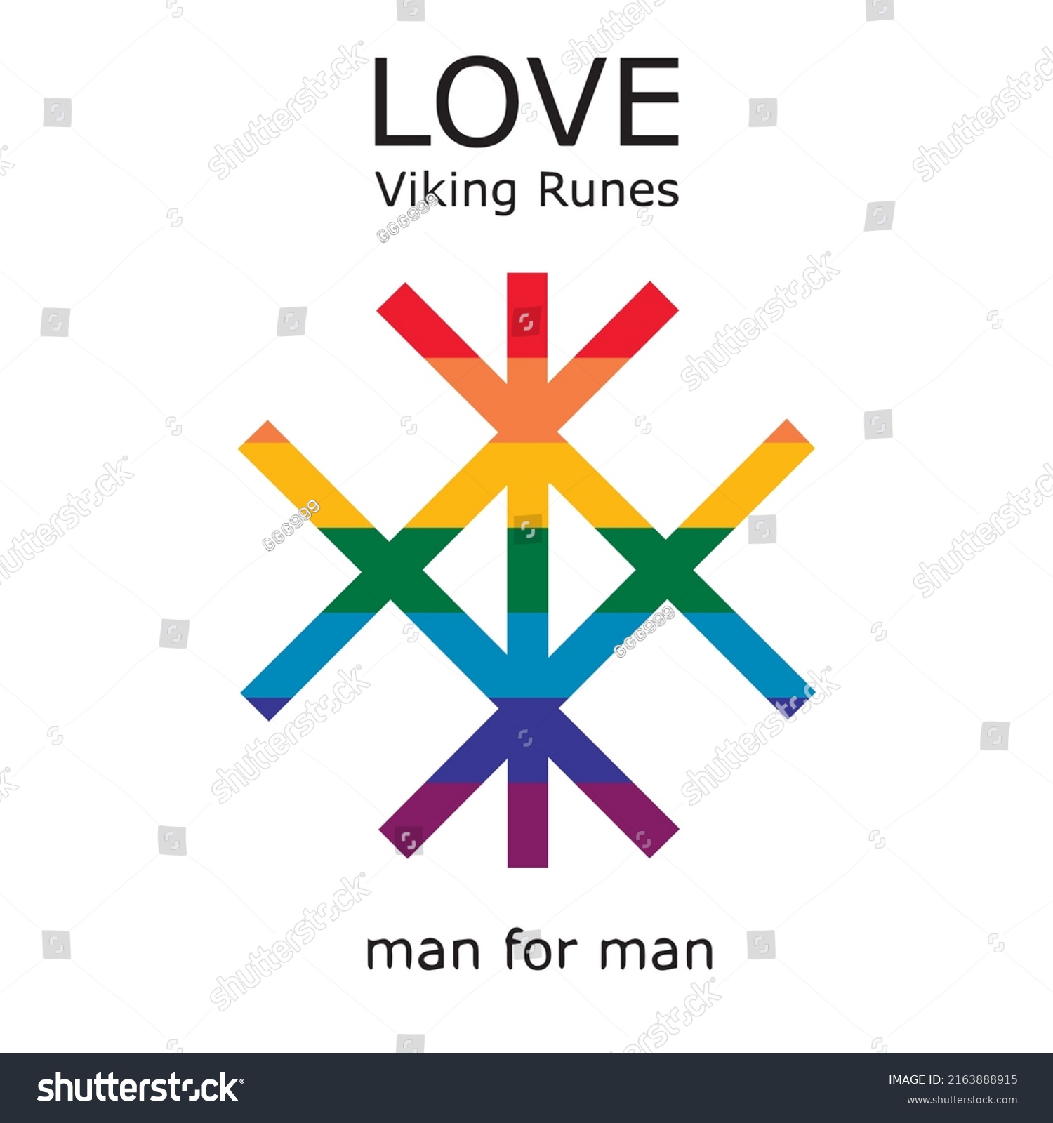 Viking Runes Love Between Man Man Stock Vector (Royalty Free