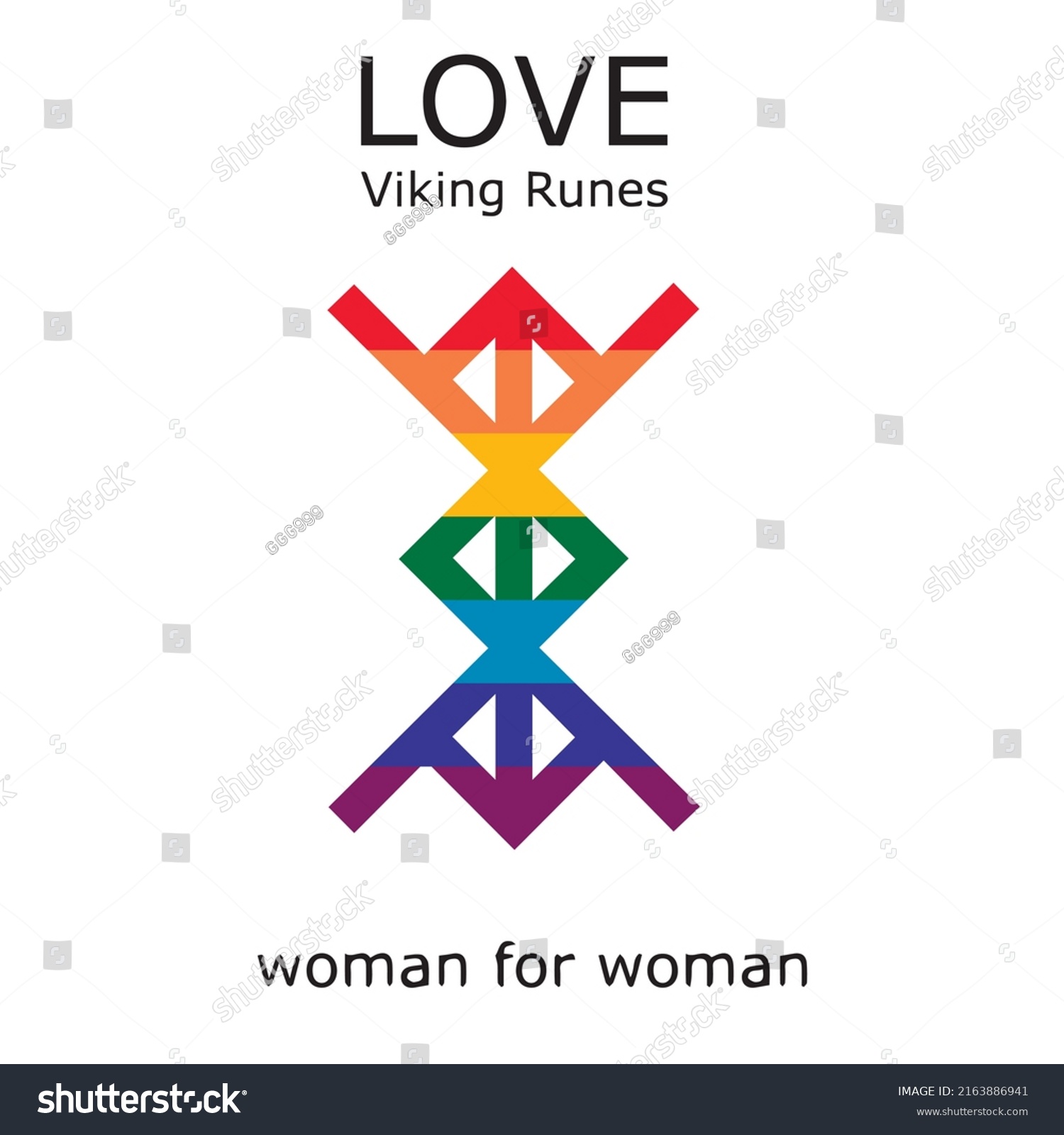 Viking Runes Love Between Woman Woman Stock Vector (Royalty Free