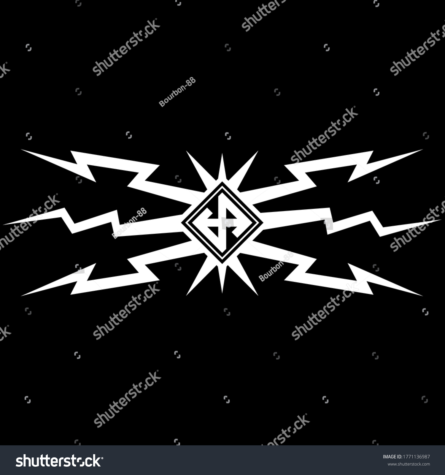 SVG of Viking Scandinavian design. Lightning and Scandinavian runes, vector illustration svg