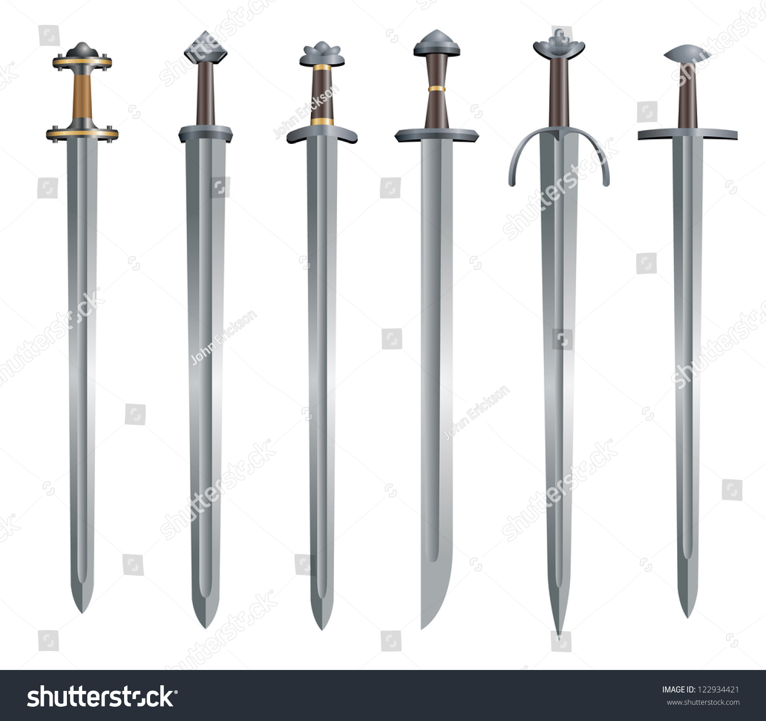 Viking Swords Stock Vector Illustration 122934421 : Shutterstock