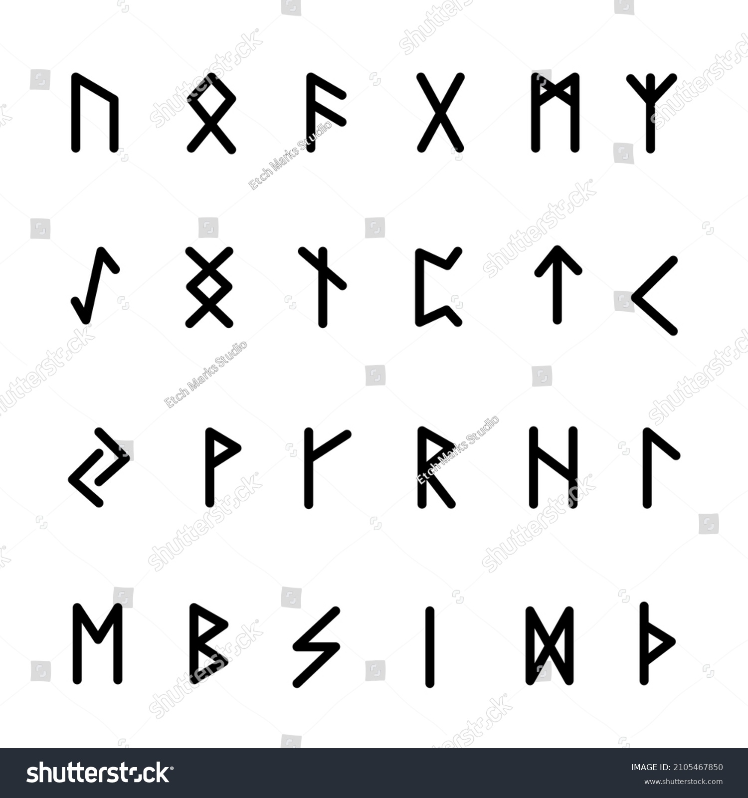 Viking Symbols Editable Live Stroke Stock Vector (Royalty Free ...