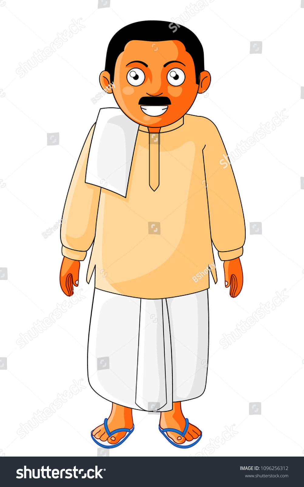 Village Man Indian Rural Stock Vector (Royalty Free) 1096256312