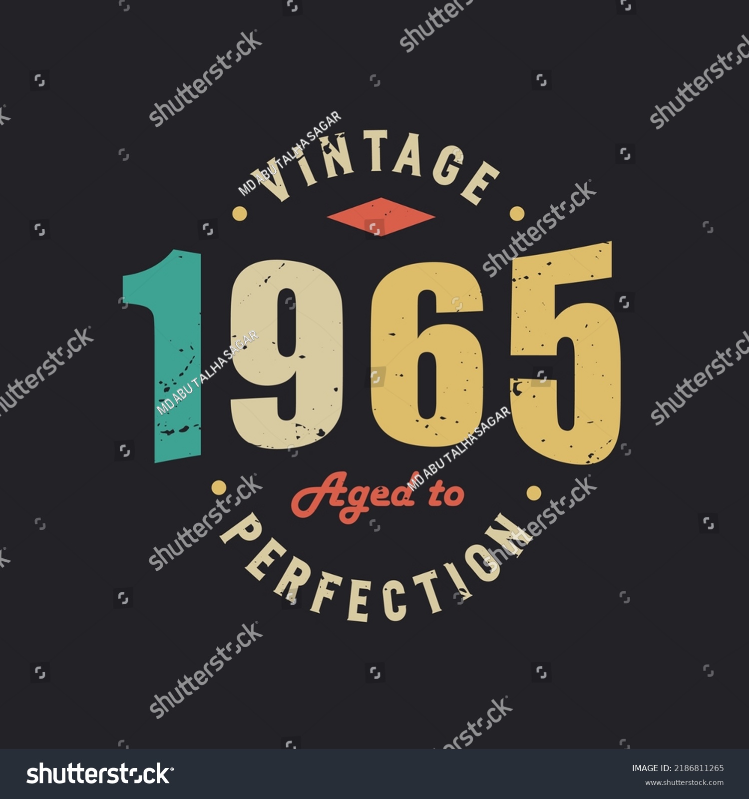 SVG of Vintage 1965 Aged to Perfection. 1965 Vintage Retro Birthday svg
