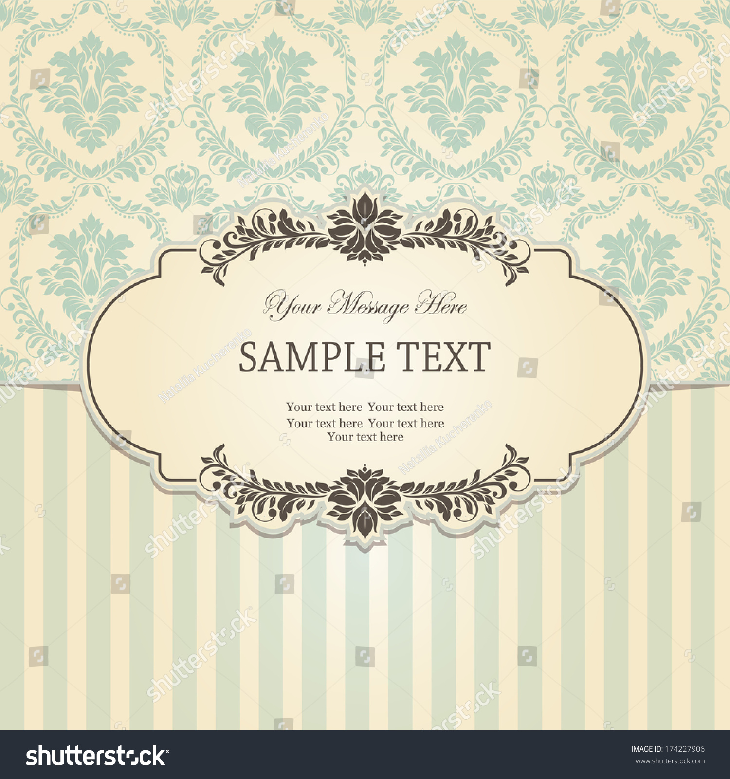 Vintage Background Antique Greeting Card Invitation Stock Vector ...