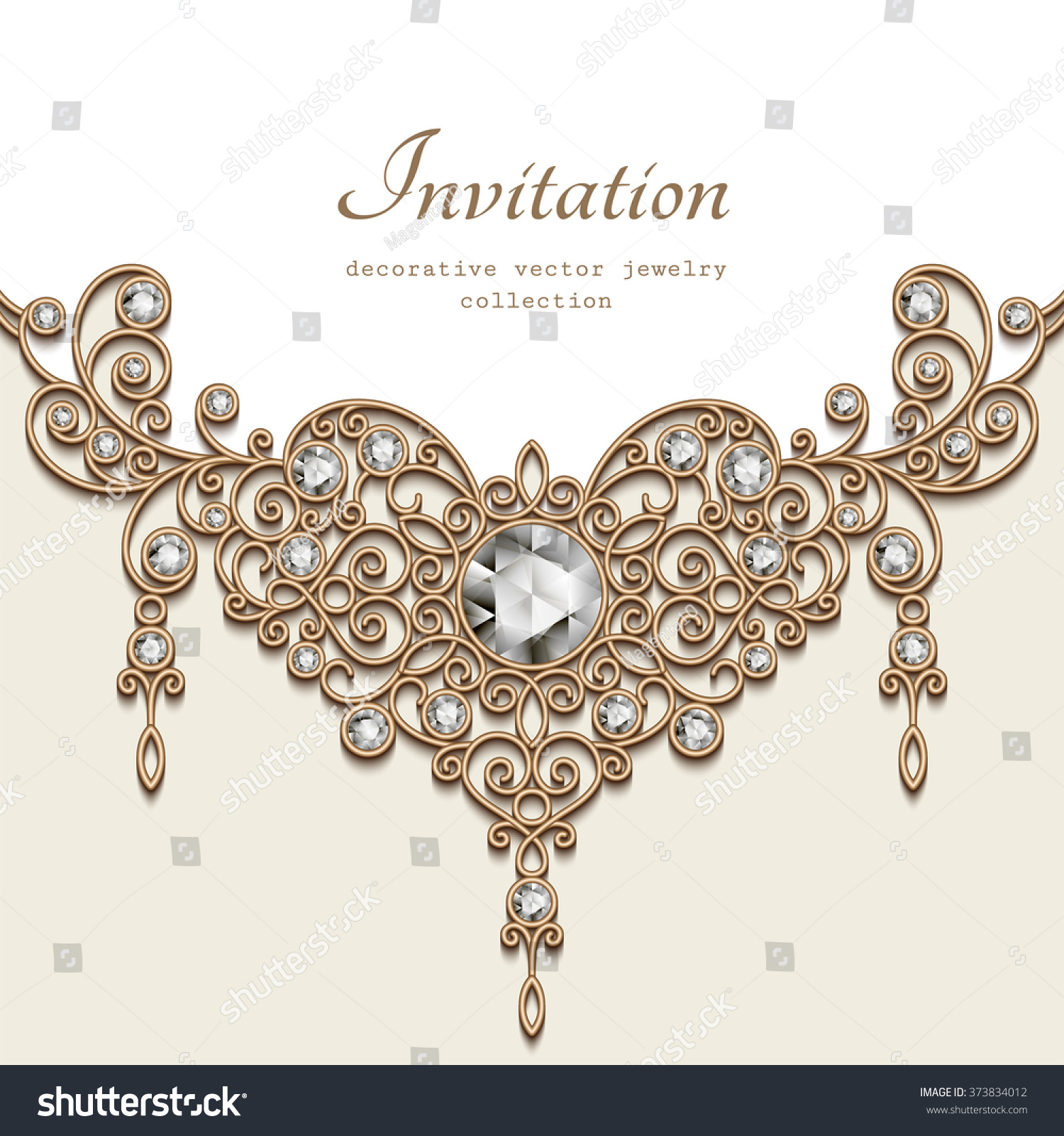 Vintage Background Elegant Jewelry Gold Decoration Stock Vector