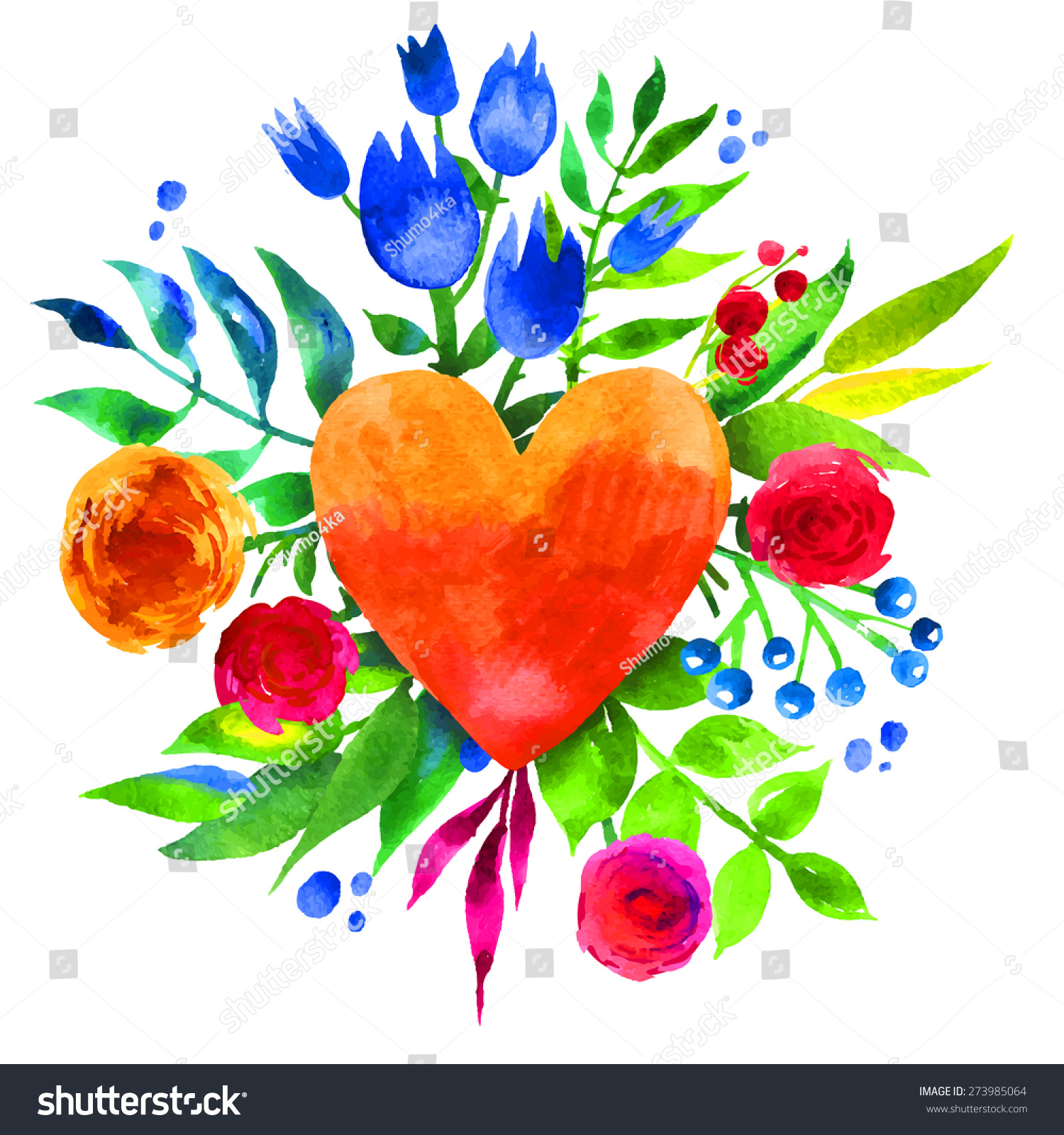 Download Vintage Background Flowers Love Flower Heart Stock Vector Royalty Free 273985064