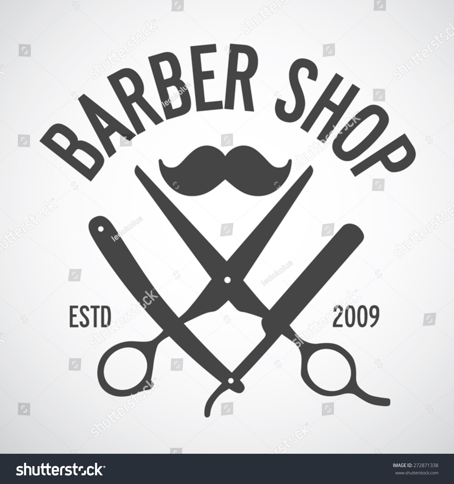 Vintage Barber Shop Logo Template Design Stock Vector 272871338 ...