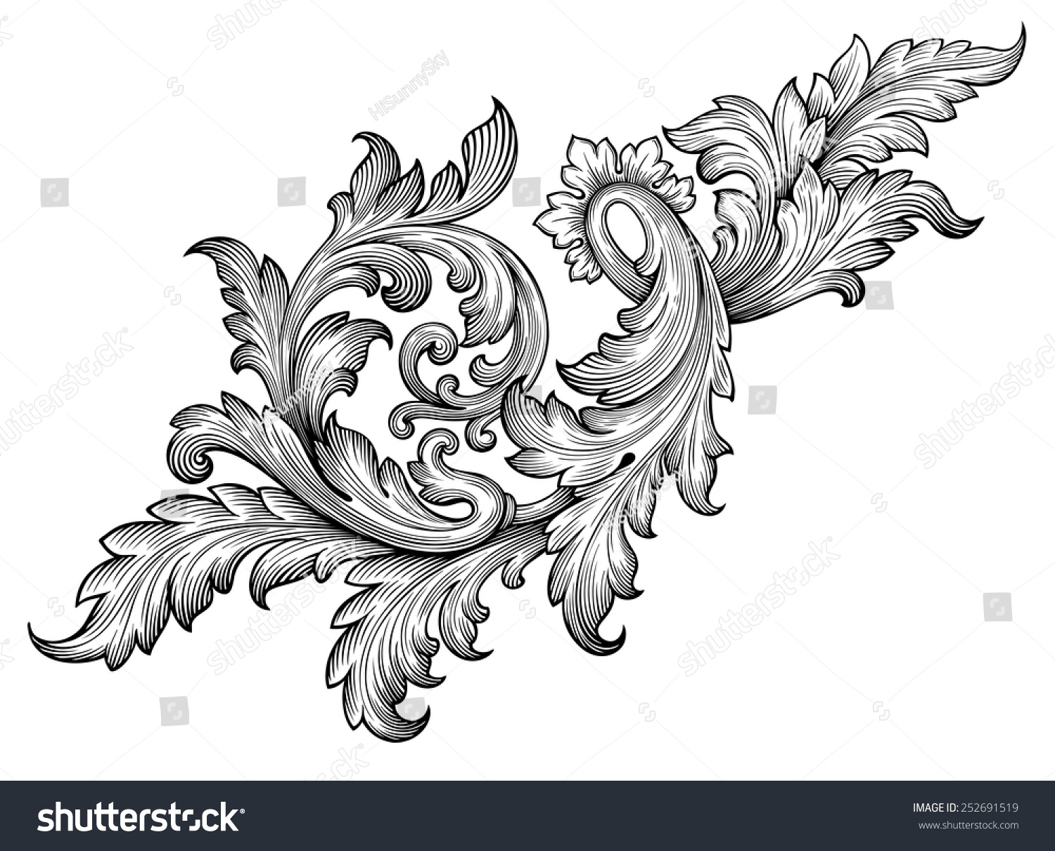 vintage baroque frame leaf scroll floral stock vector vintage baroque frame leaf scroll floral stock vector