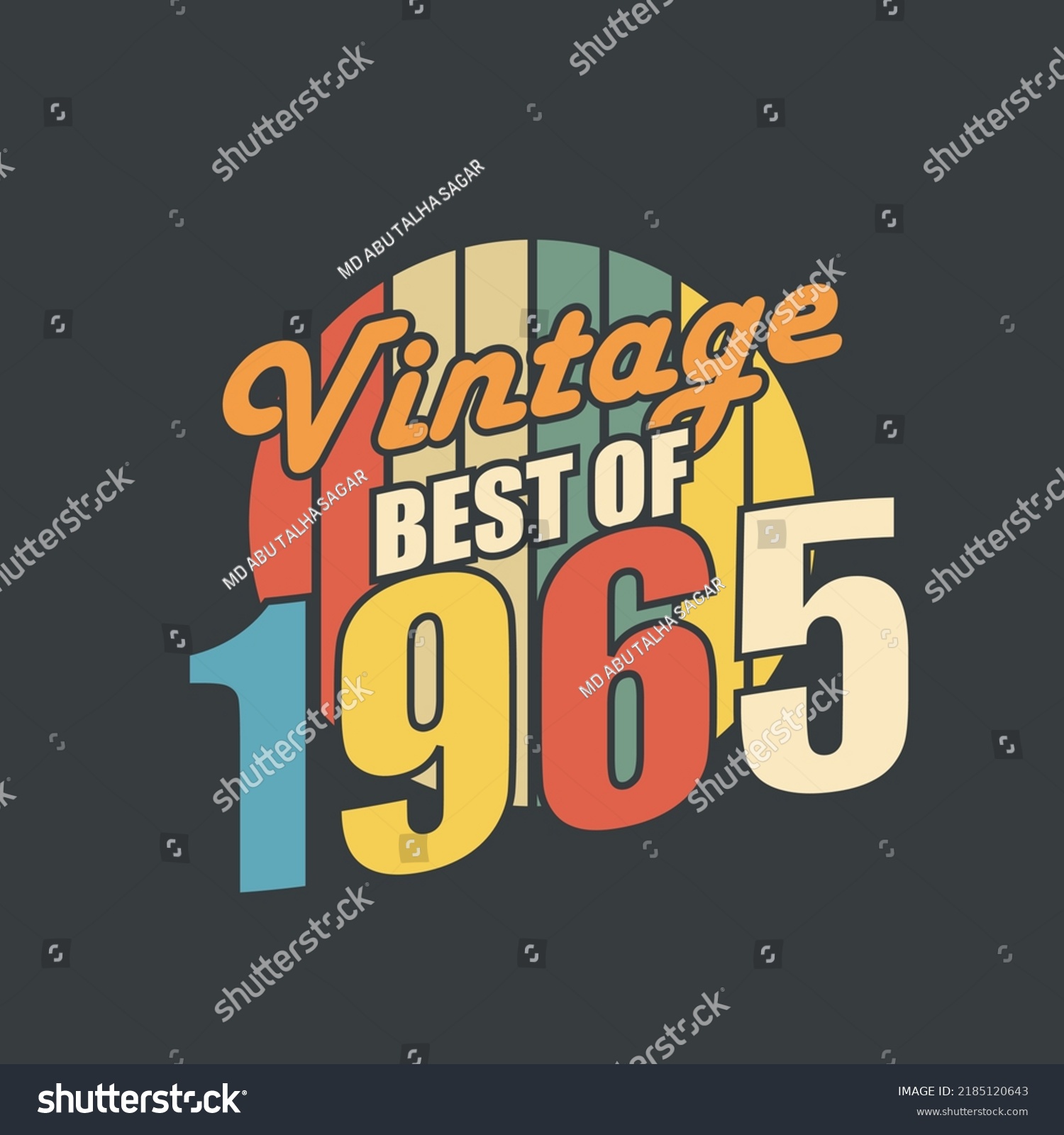 SVG of Vintage Best of 1965. 1965 Vintage Retro Birthday svg