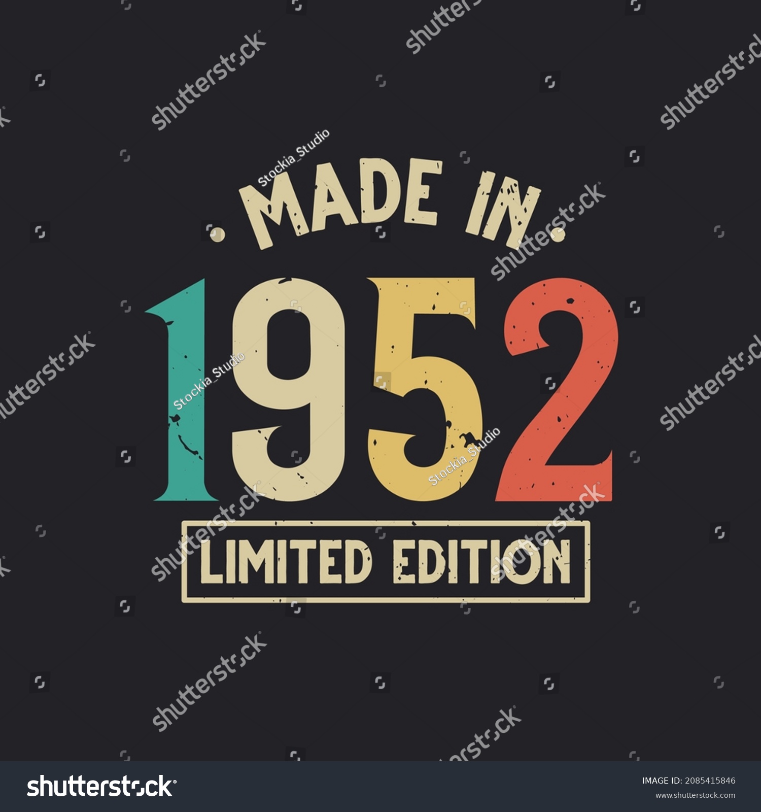 SVG of Vintage 1952 birthday, Made in 1952 Limited Edition svg