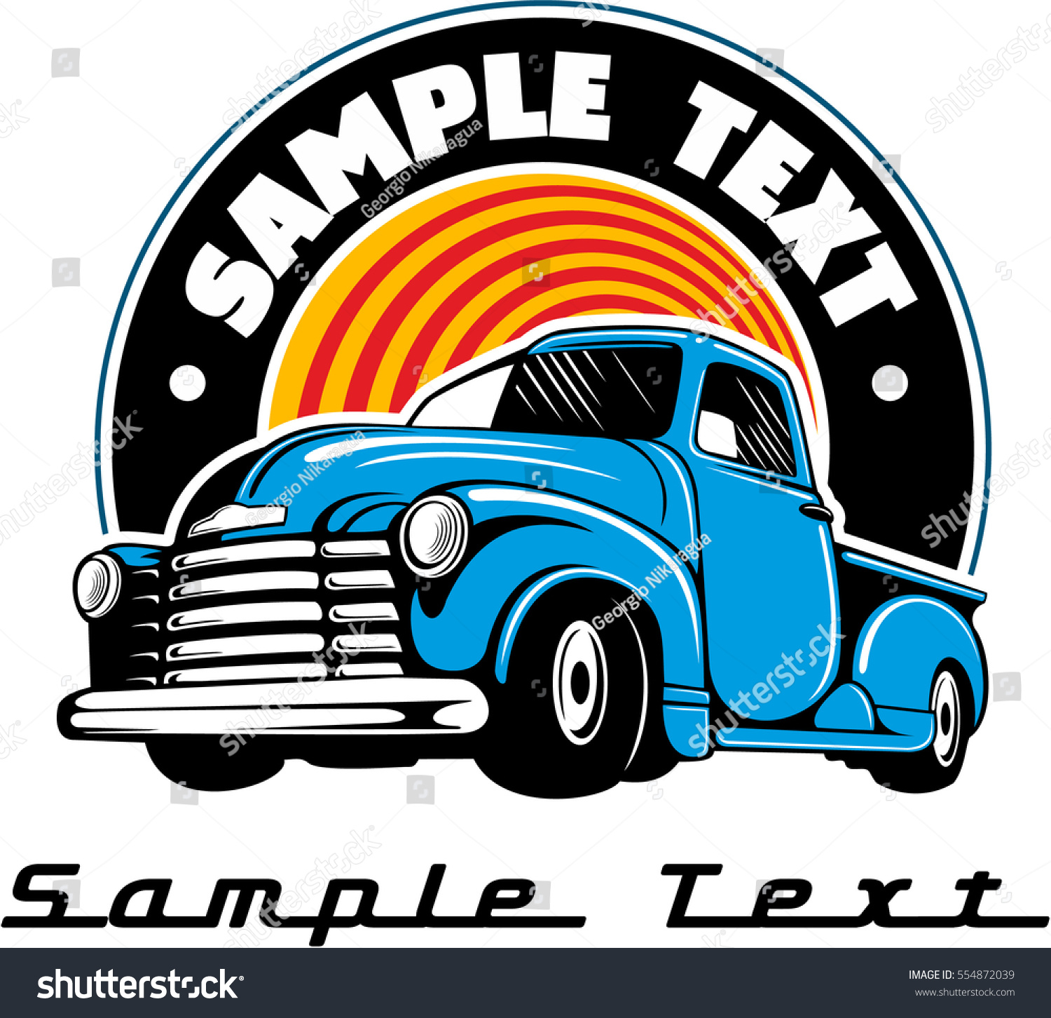 SVG of Vintage, blue chevy truck svg