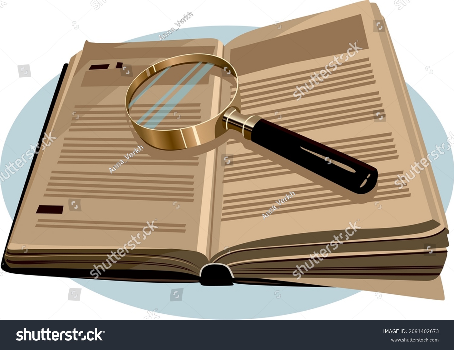 Vintage Book Retro Magnifier Vector Image Stock Vector (Royalty Free ...