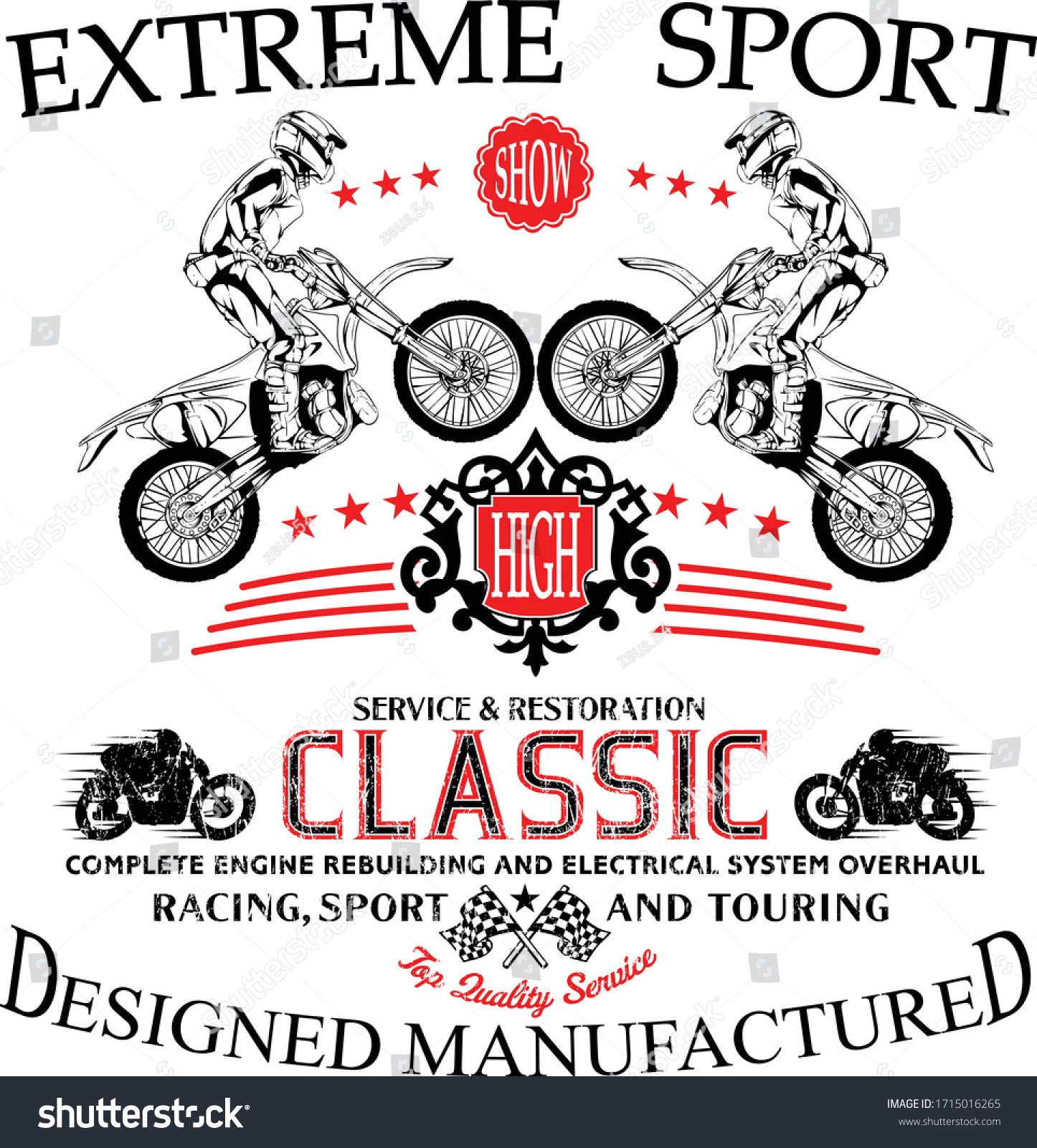 Vintage Cafe Racer Motorcycle Logo Isolated Stock Vector (Royalty Free ...