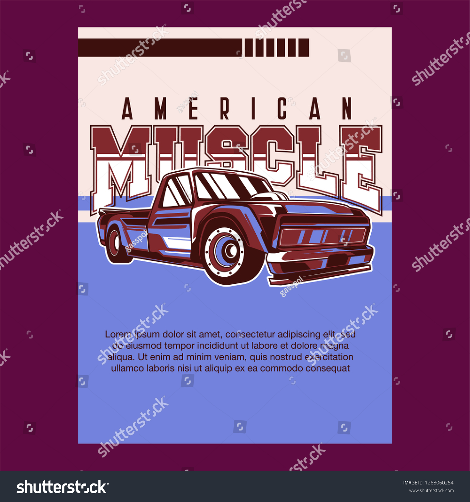 Vintage Car Hot Rod Garage Hotrods Stock Vector Royalty Free 1268060254 Shutterstock