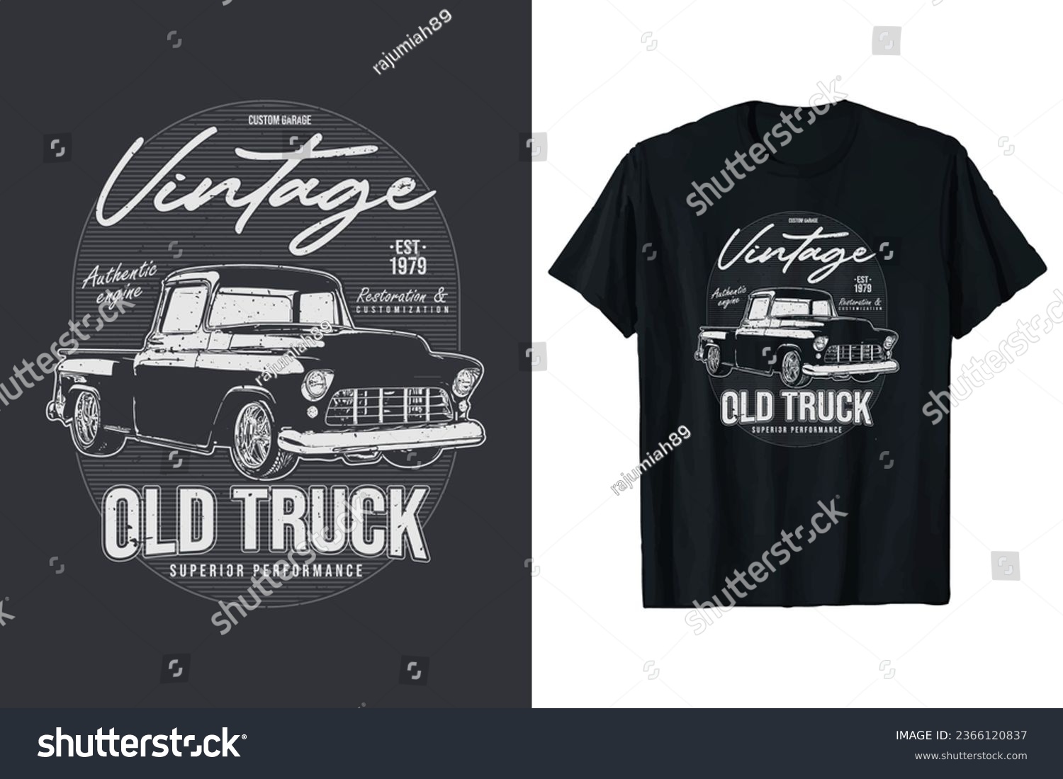 SVG of vintage car t-shirt vector graphic. classic car tshirt. american old classic retro t shirt design. print black and white T-shirt template. svg