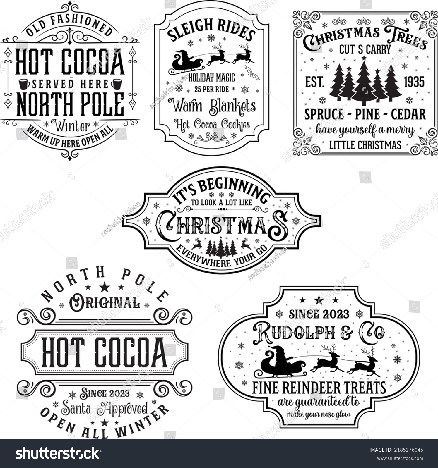 SVG of Vintage Christmas Sign Svg Bundle svg