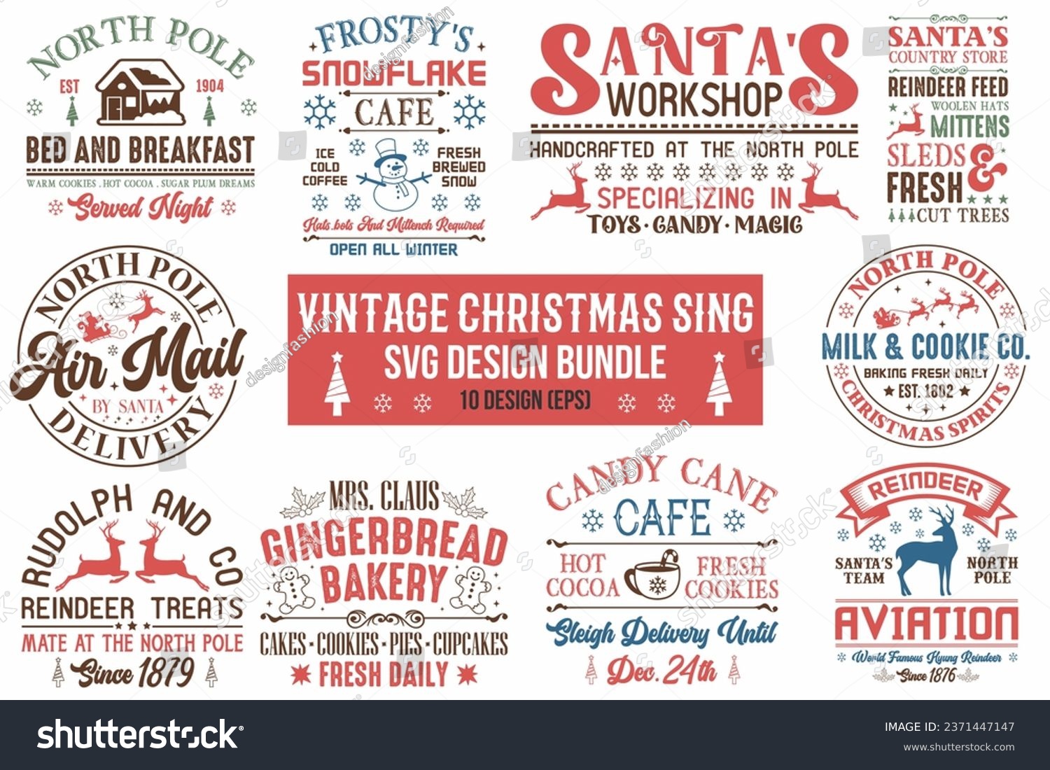 SVG of Vintage Christmas Sign SVG, Bundle
 svg