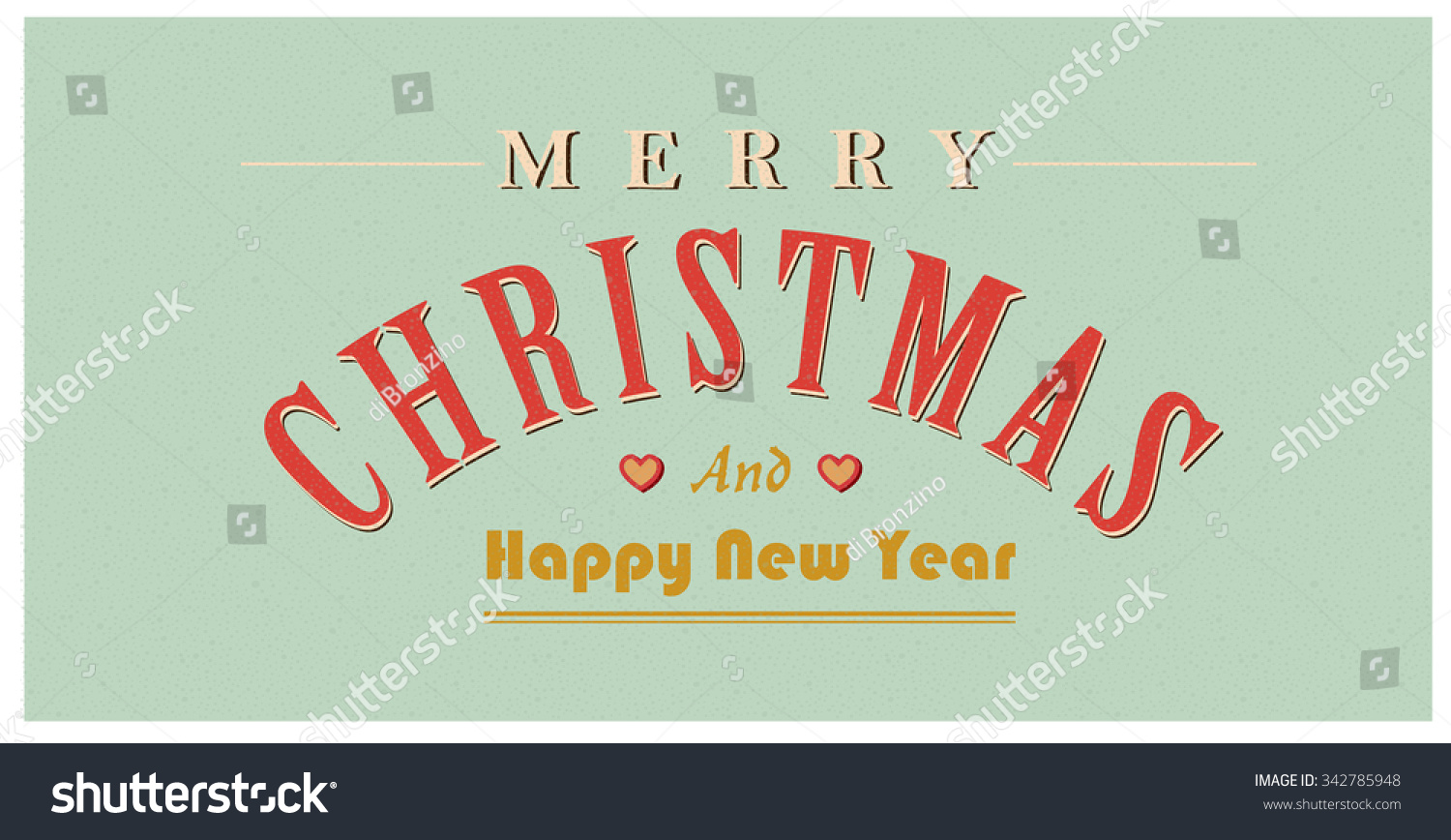 Vintage Christmas Sign Text. Vector Retro Christmas Card - 342785948 ...