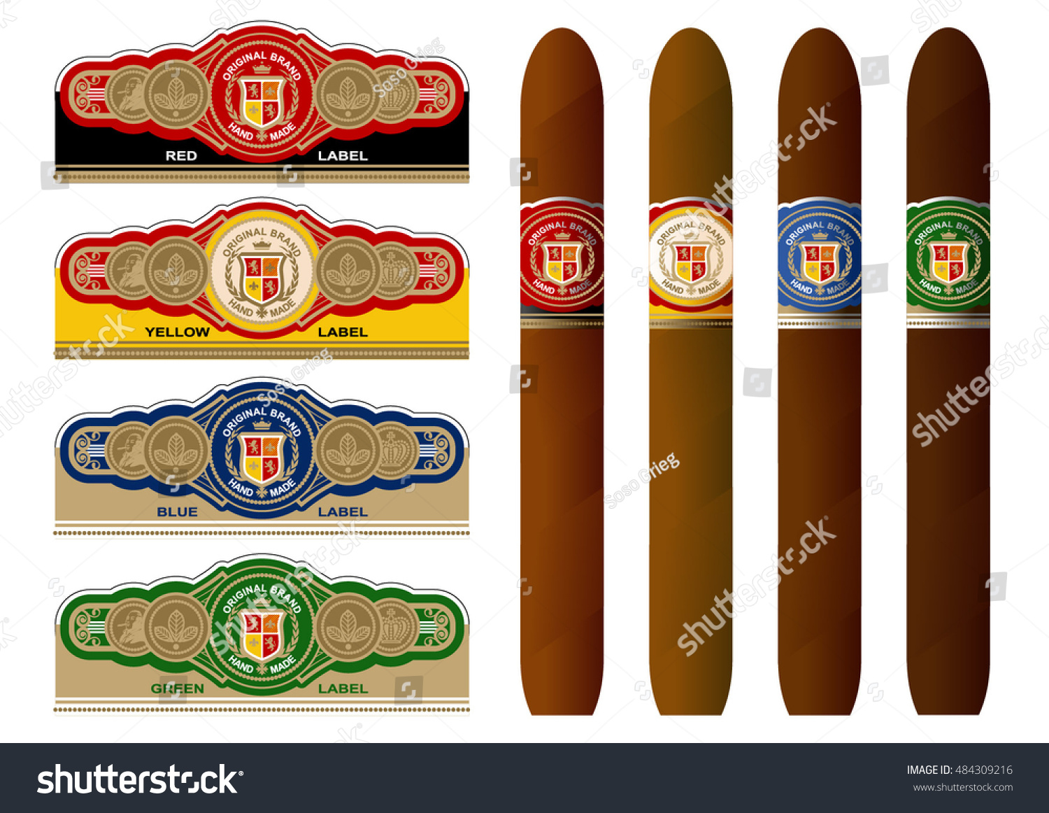 Vintage Cigar Band Template Vector Elements Stock Vector (Royalty With Regard To Cigar Label Template