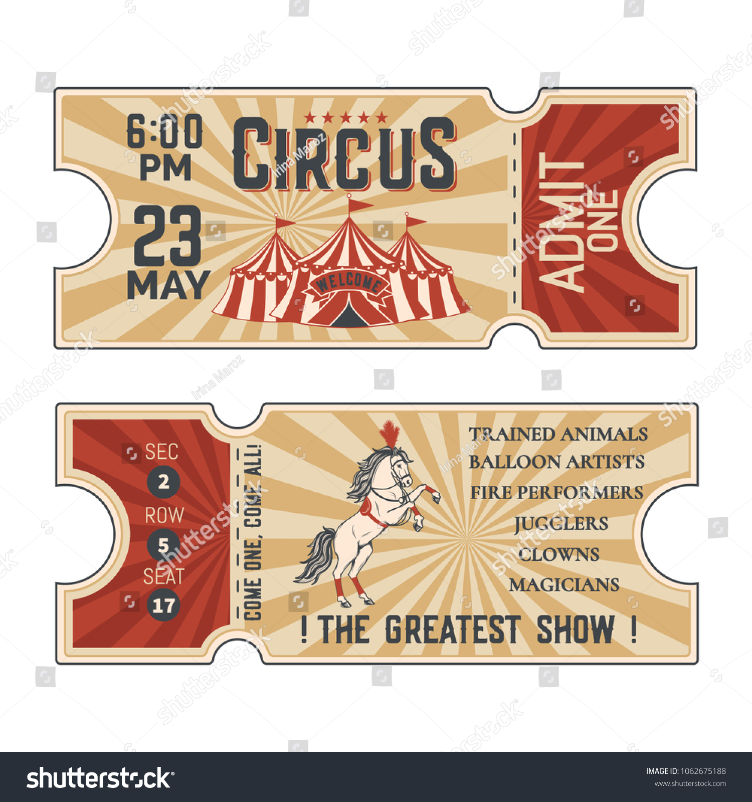 Vintage Circus Labelsvector Illustration Stock Vector (Royalty Free ...